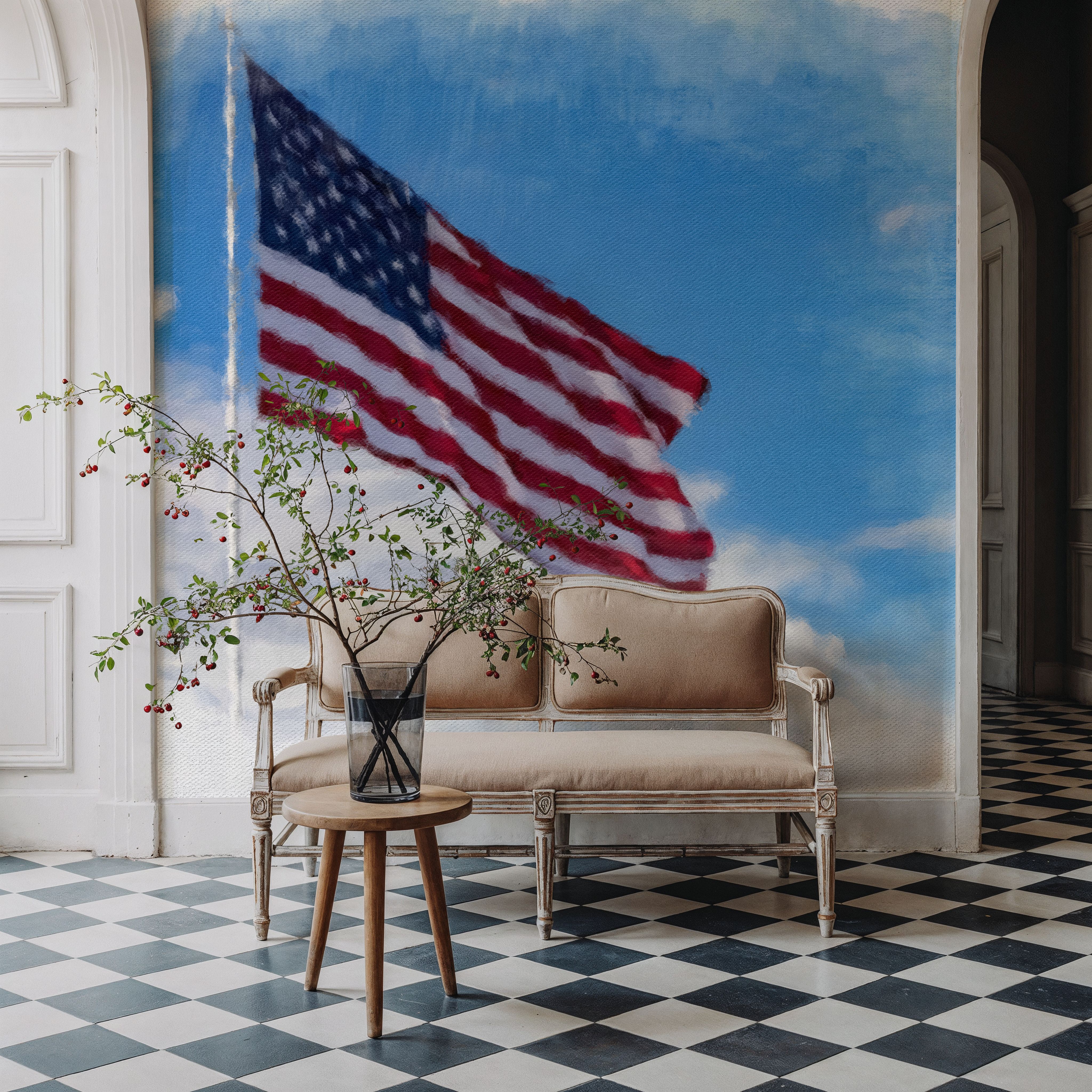 Stars and Stripes on Canvas