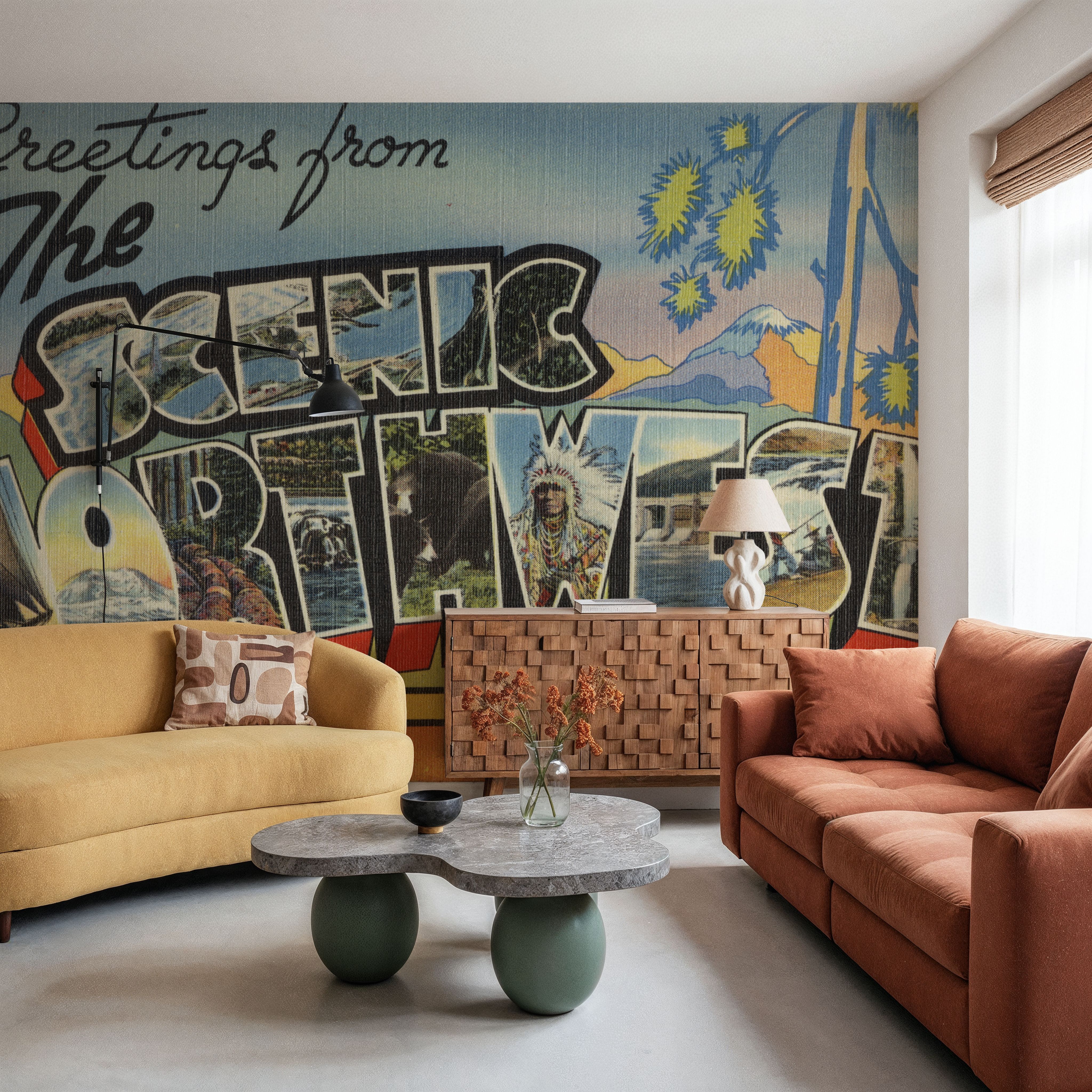 Greetings from the Scenic Northwest - Screenprint Postcard