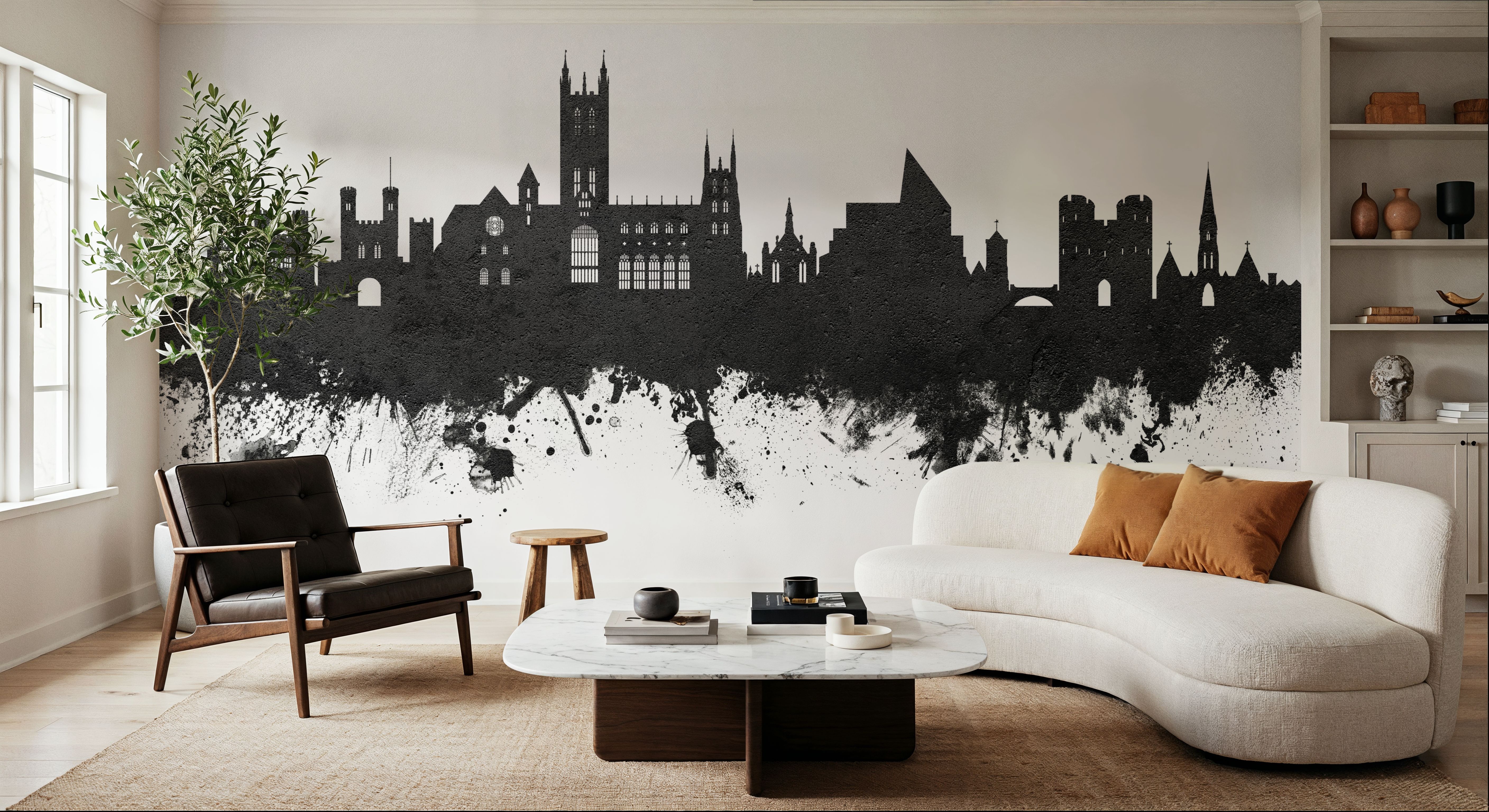 Canterbury England Skyline Black & White