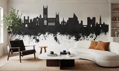 Canterbury England Skyline Black & White