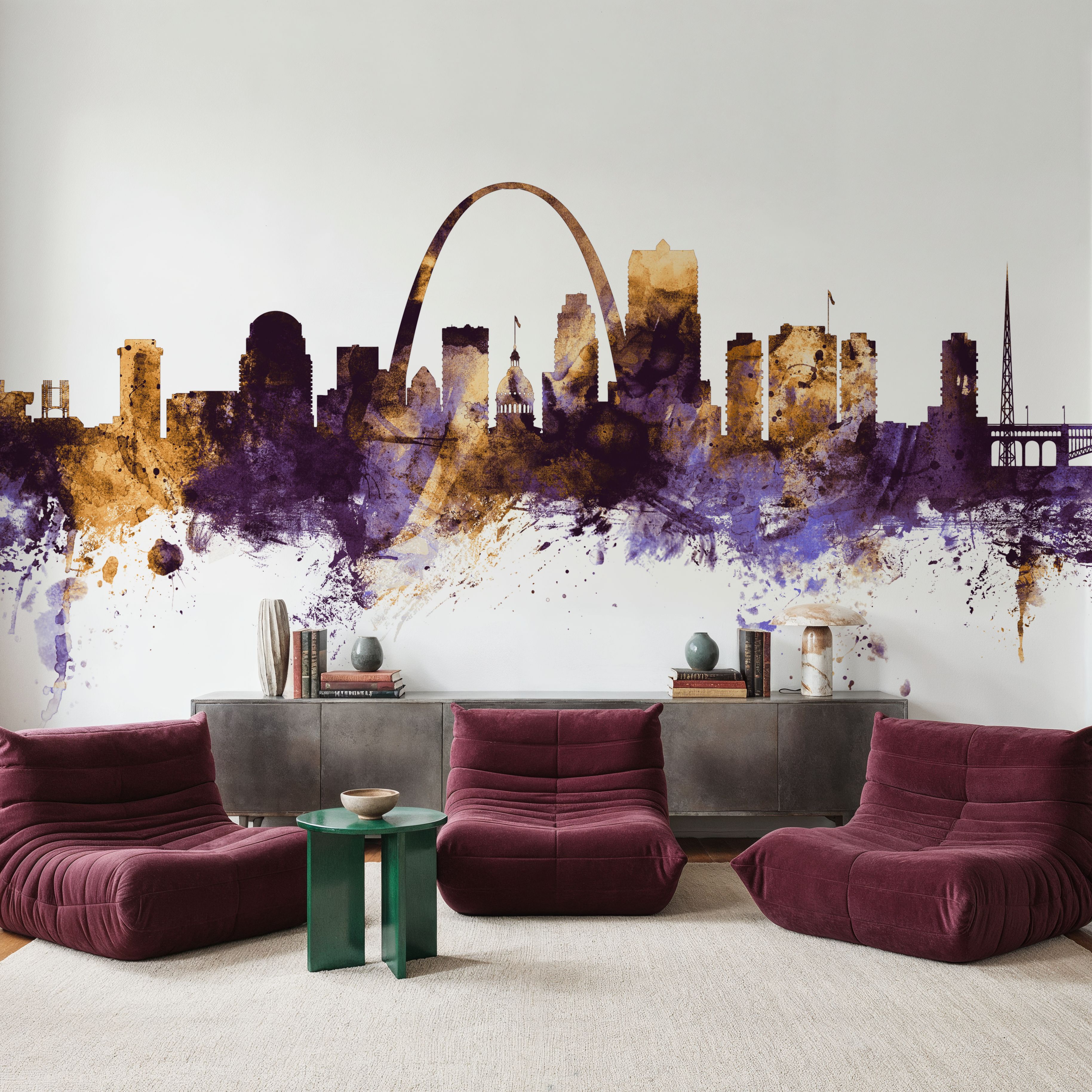 St Louis Missouri Skyline Purple & Gold