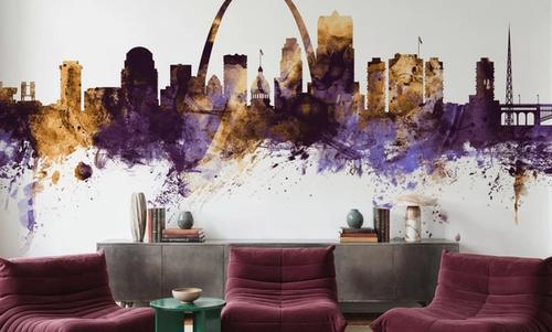 St Louis Missouri Skyline Purple & Gold