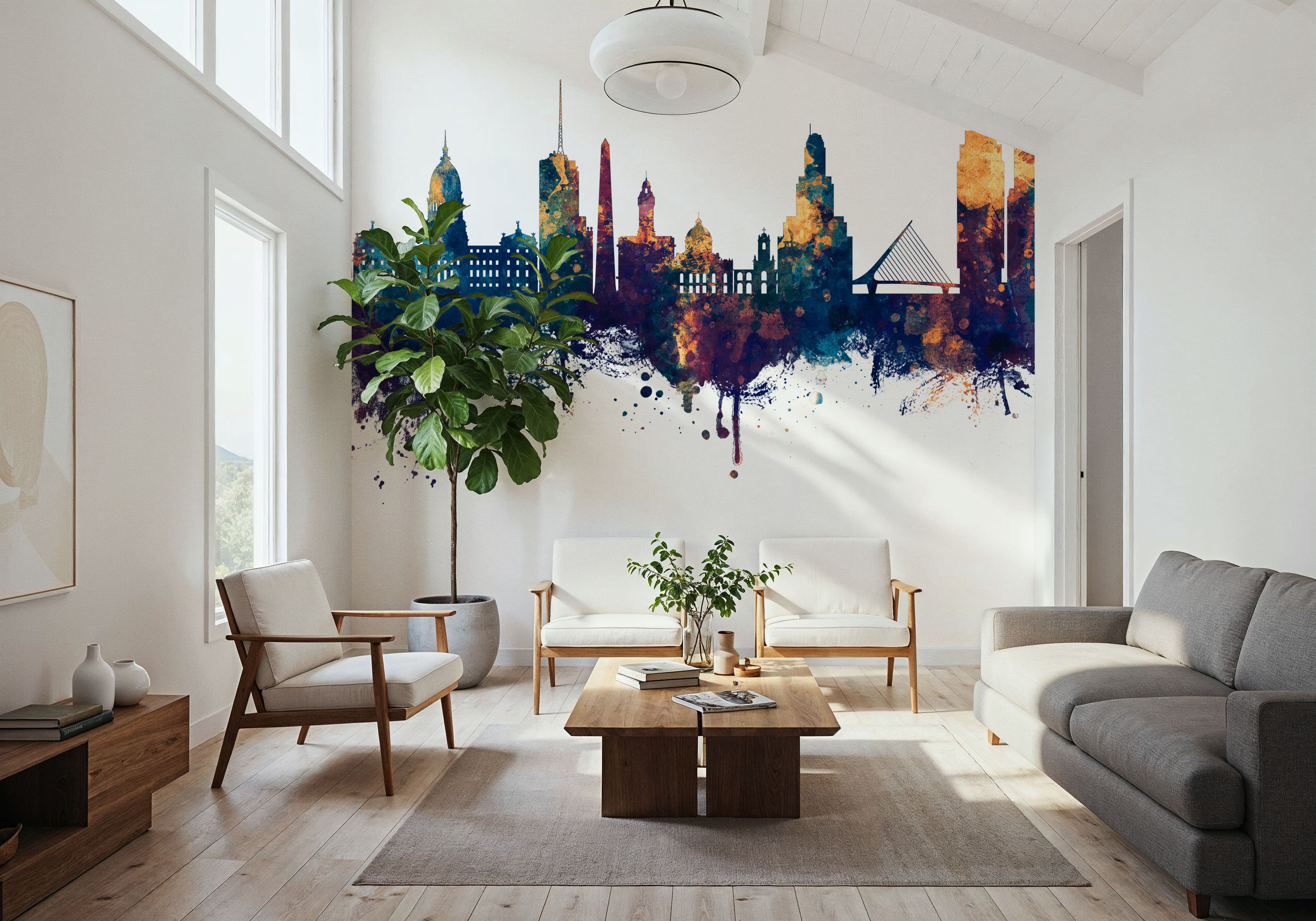 Buenos Aires Argentina Skyline Blue & Bronze