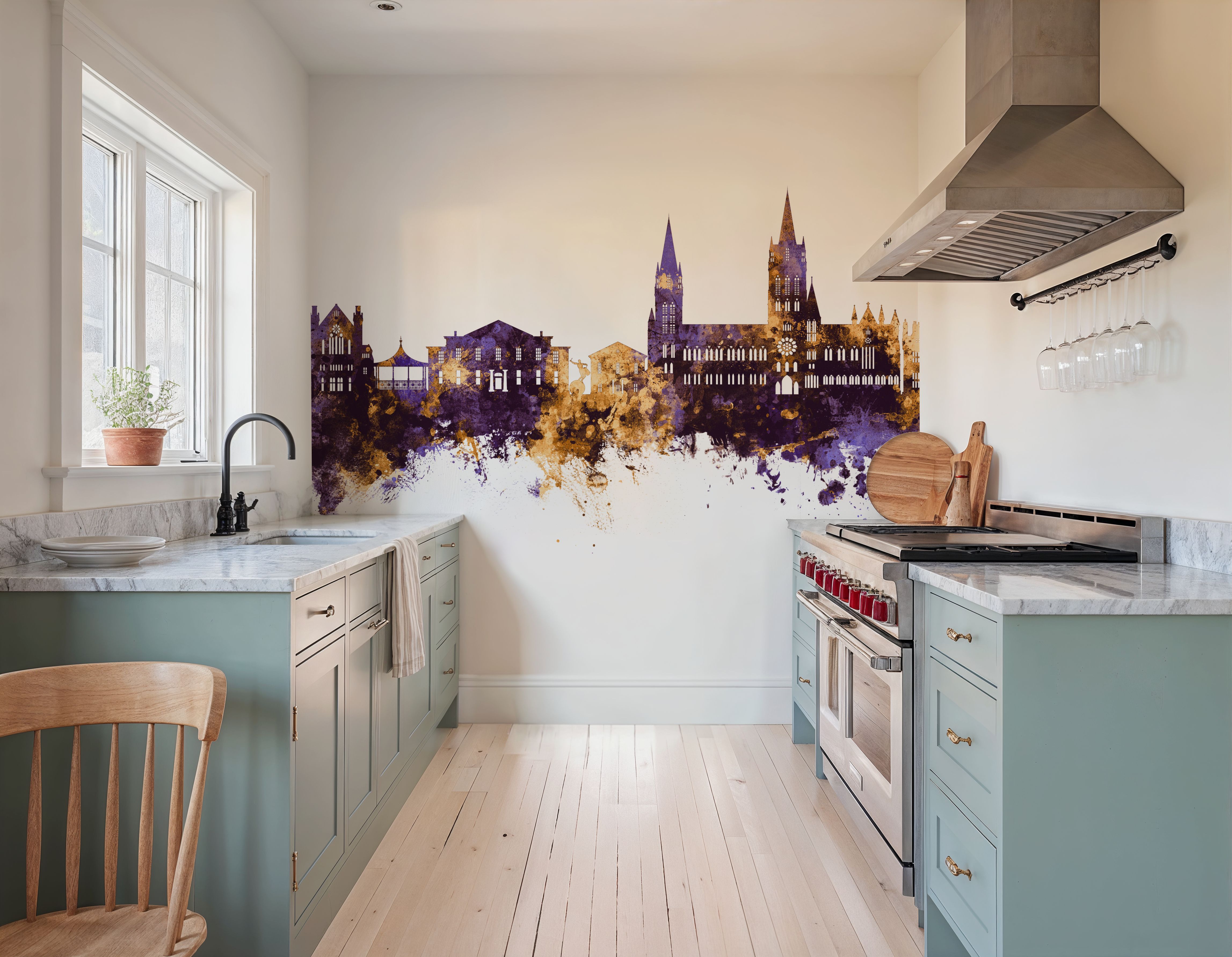 Truro England Skyline Purple & Gold