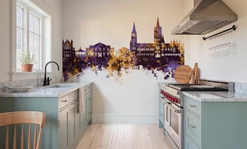 Truro England Skyline Purple & Gold