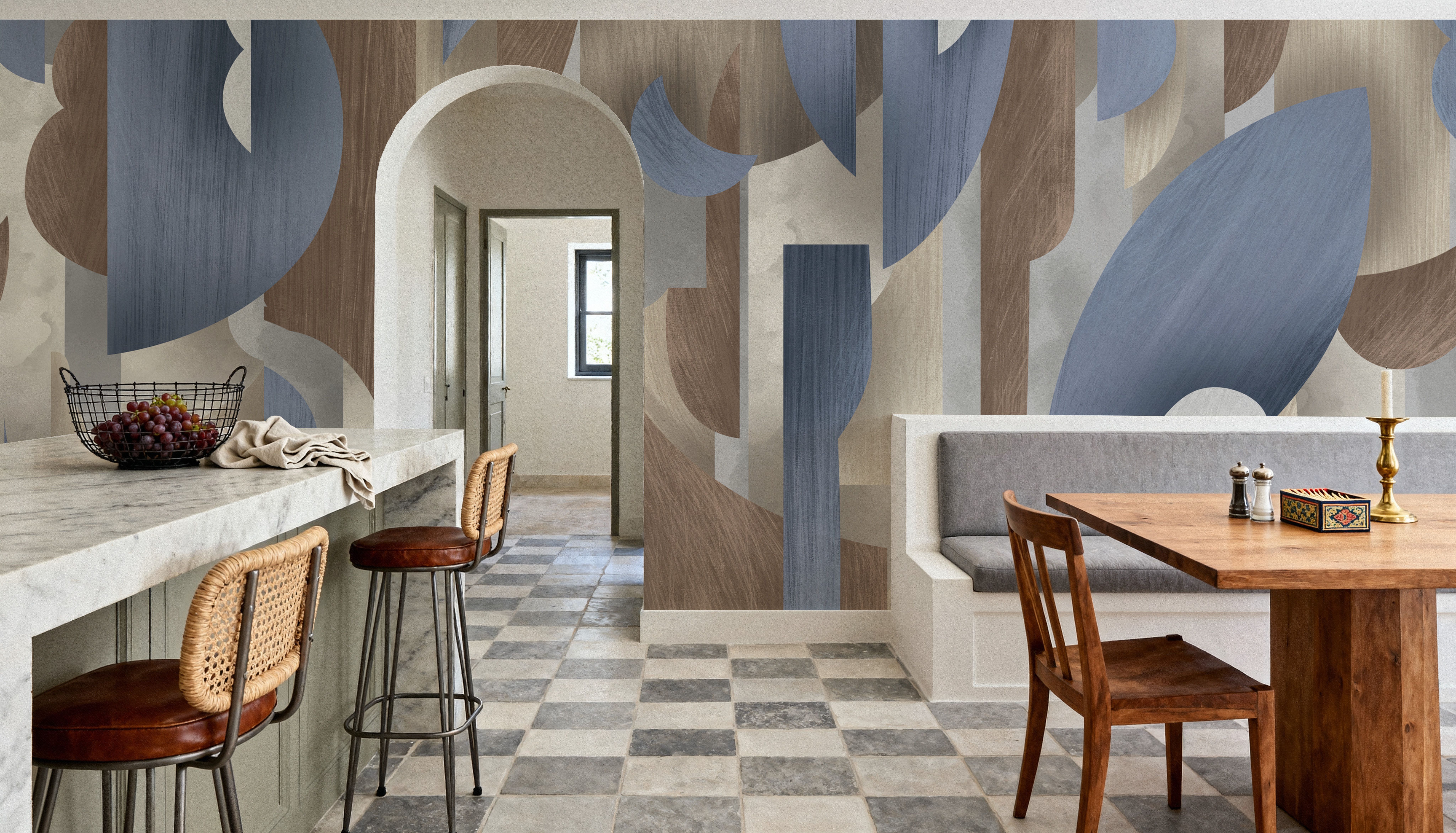 Modern Guild, Skyscraper Blue, Wallpaper