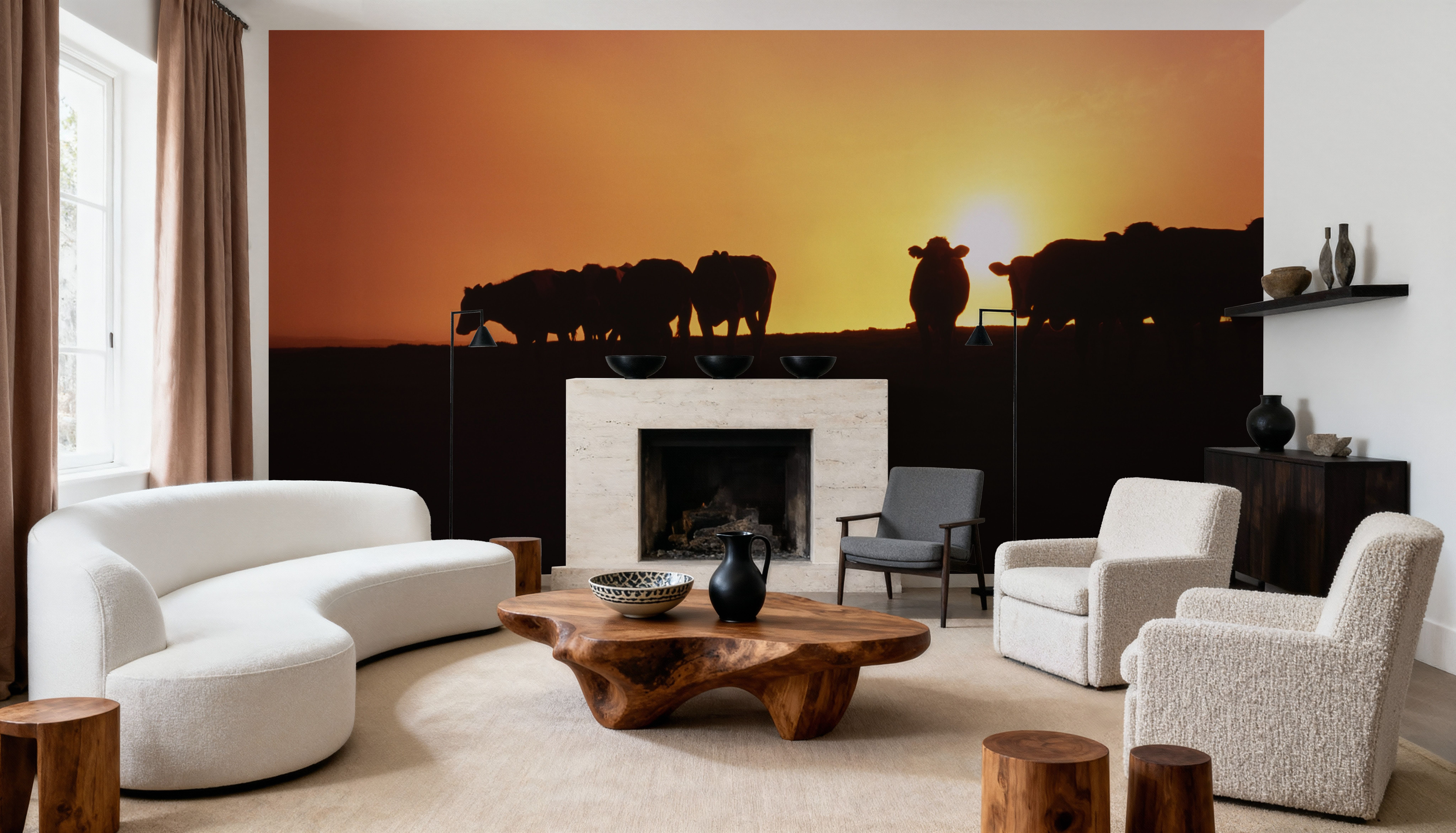 Hillside Cattle Sunset