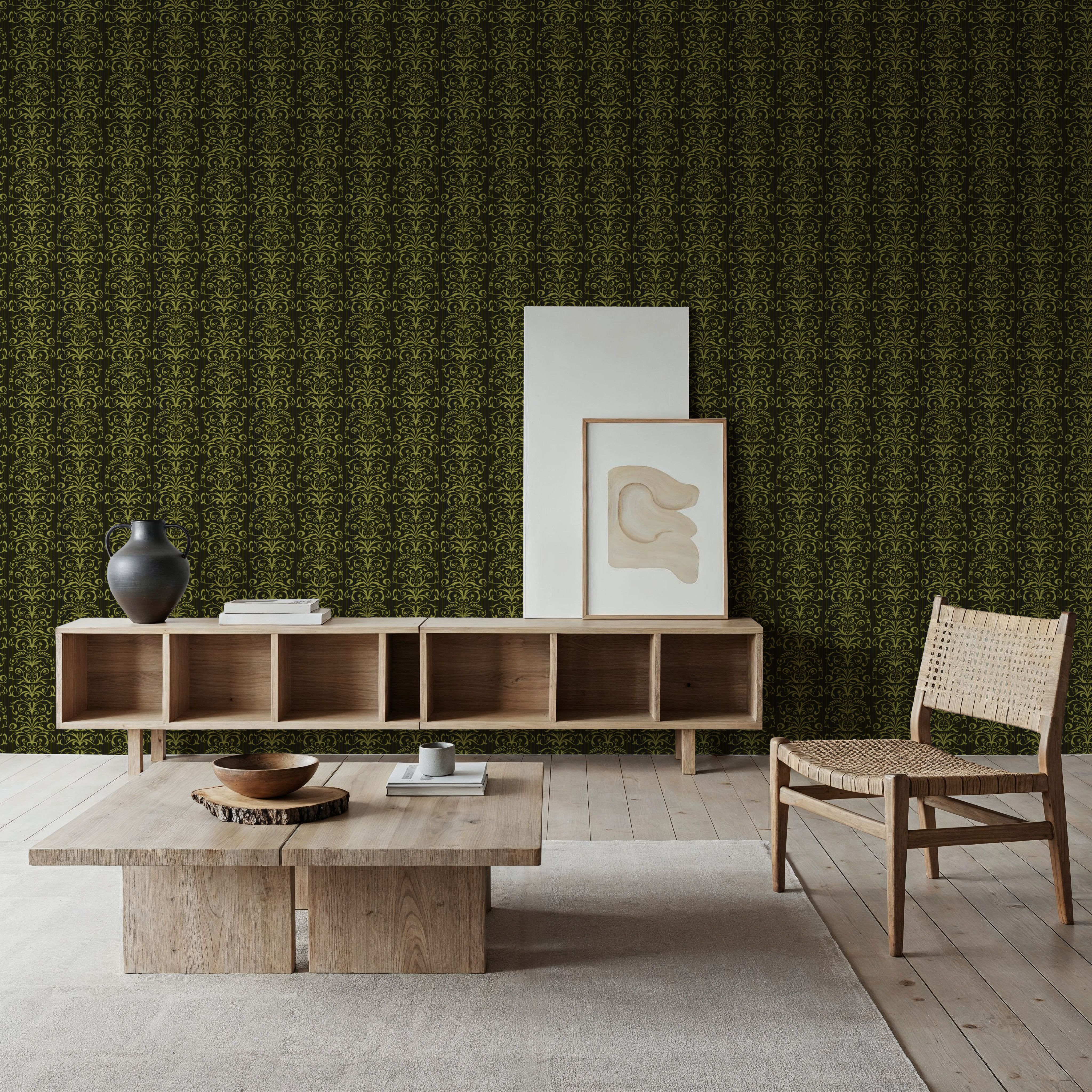 Ornate Stripes, Chartreuse, Tapeten