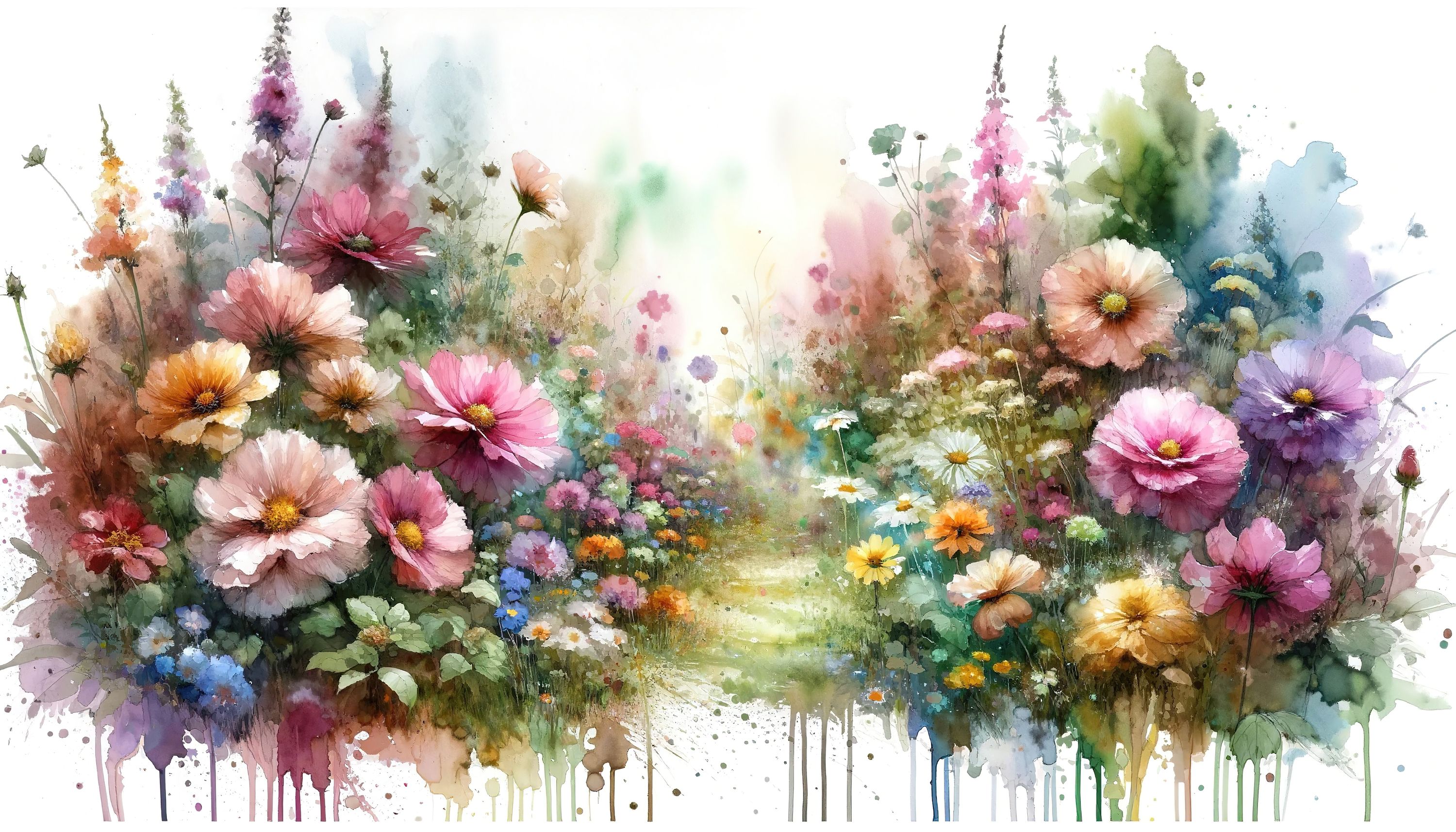 Flower Garden Watercolor