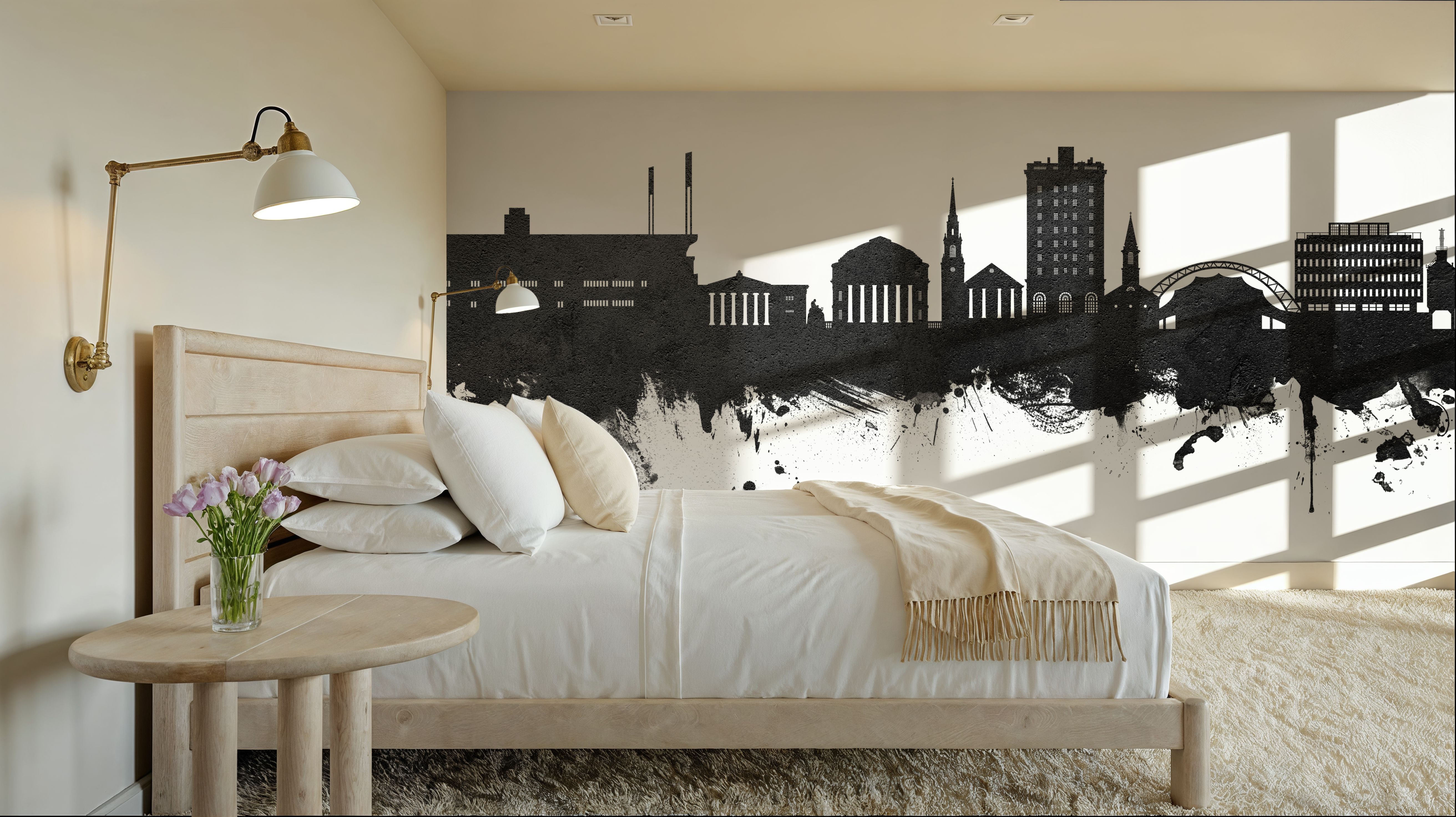 Charlottesville Virginia Skyline Black & White