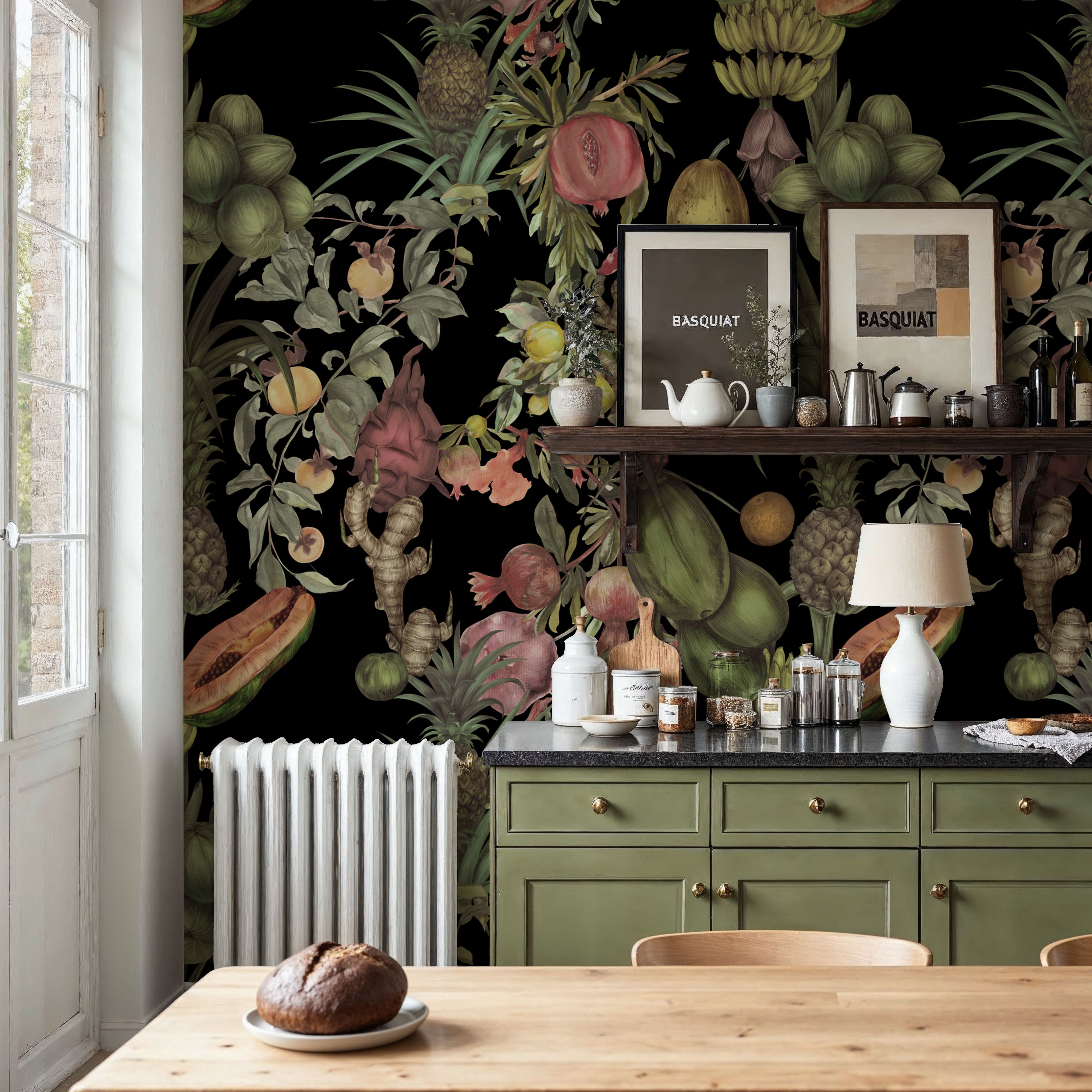 Juicy Fruits, Black, Wallpaper