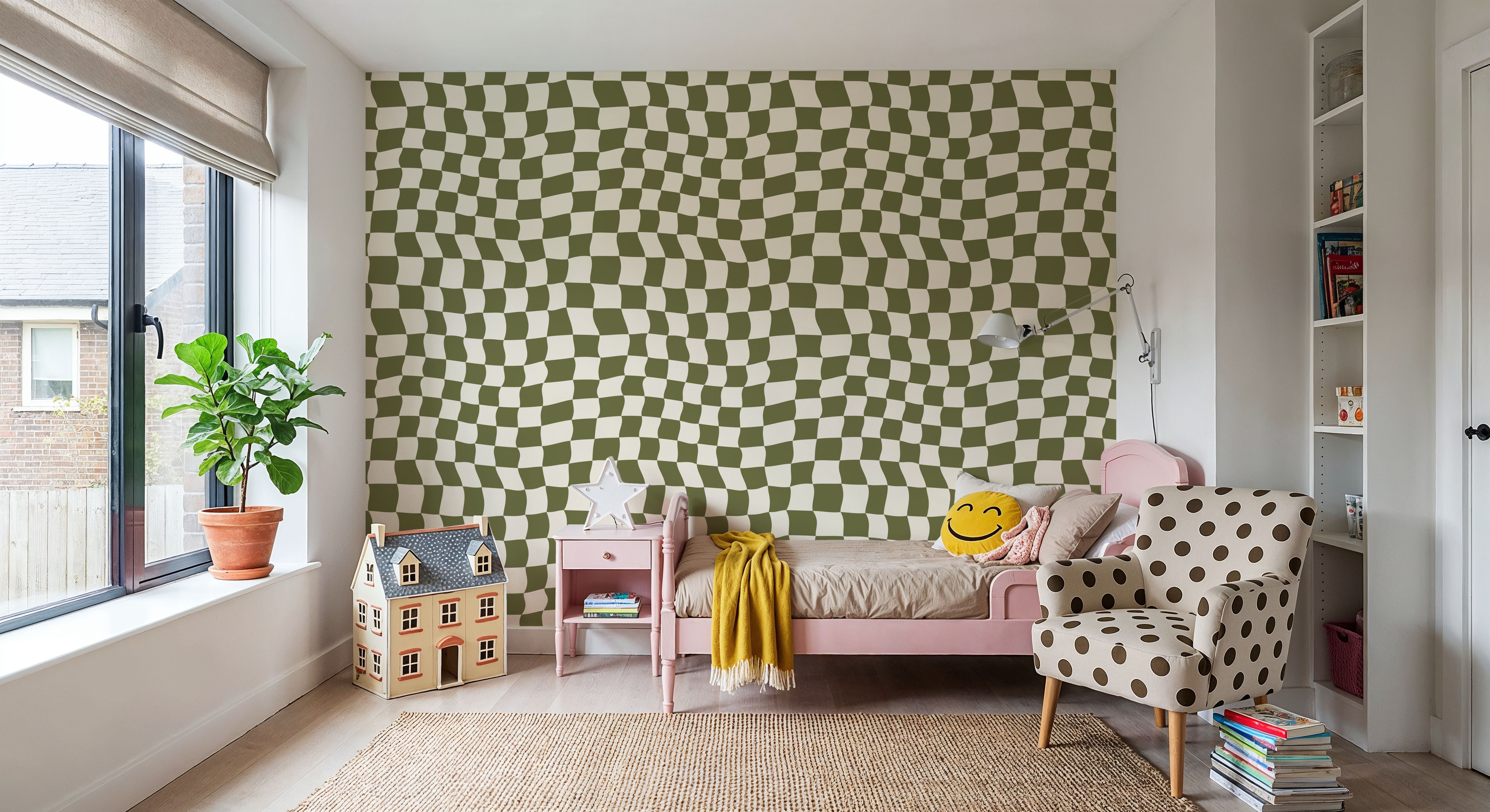 Warped Checkerboard, Olive