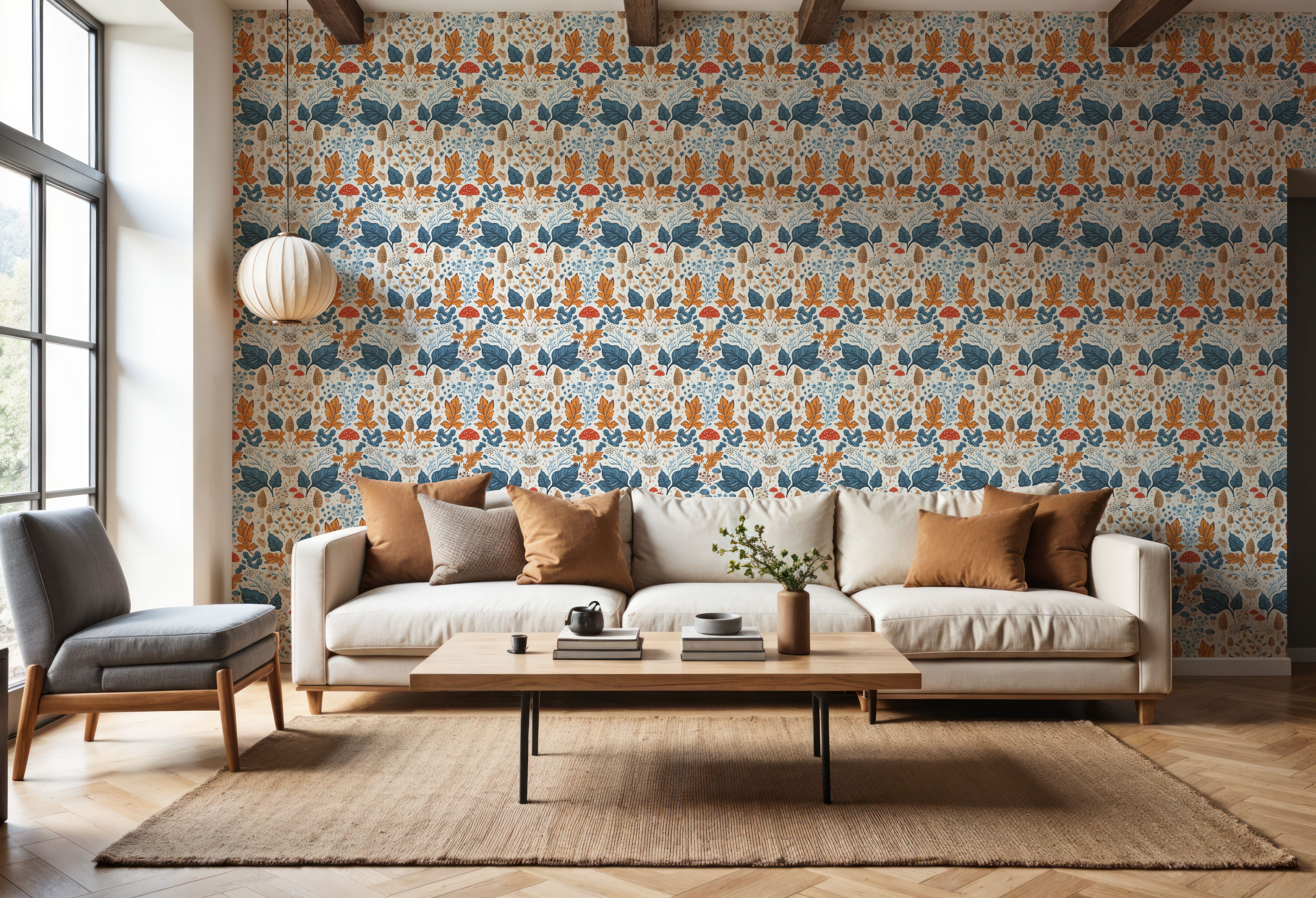 Autumn Forest Illustration, Orange