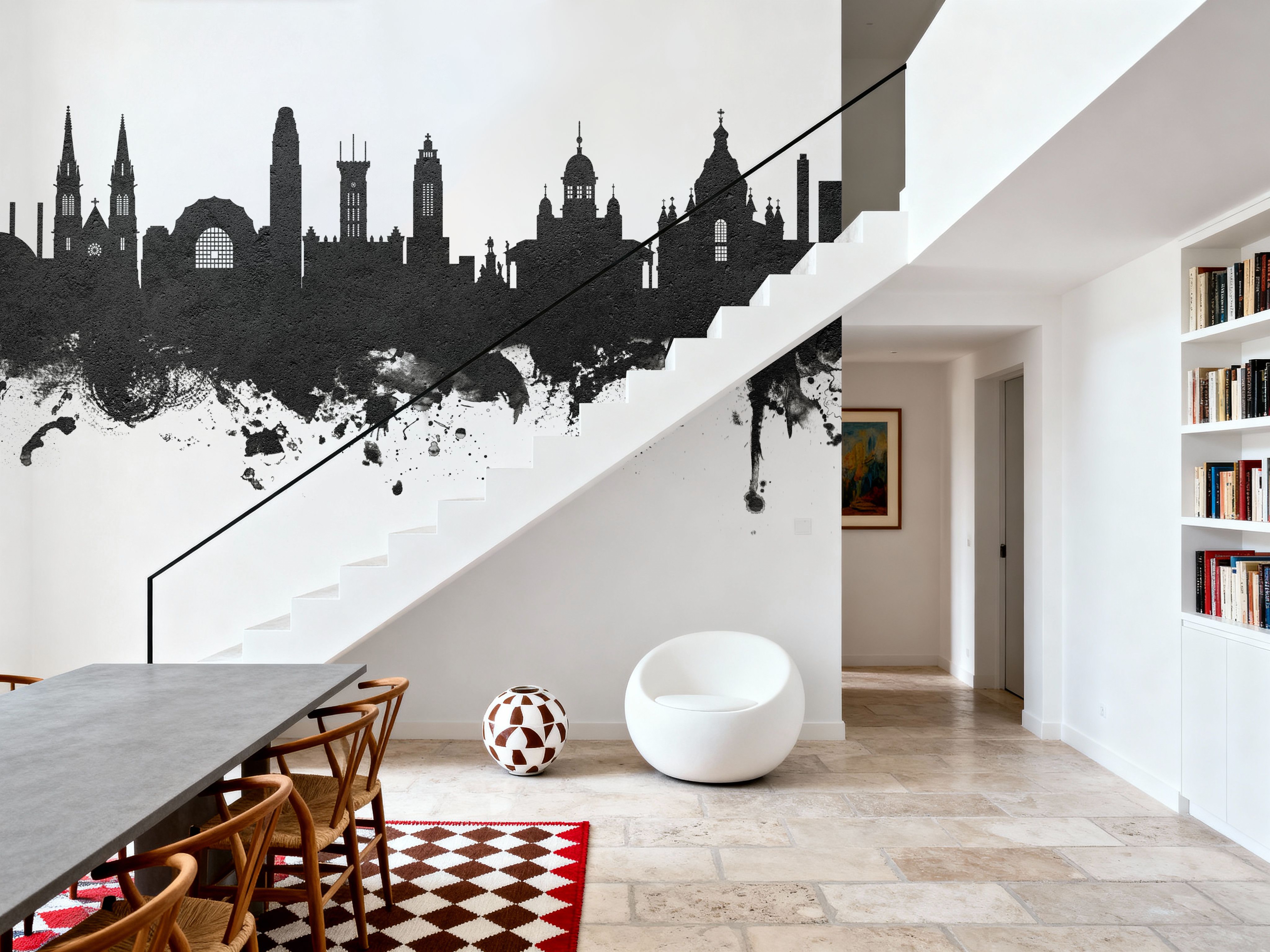 Helsinki Skyline Black & White