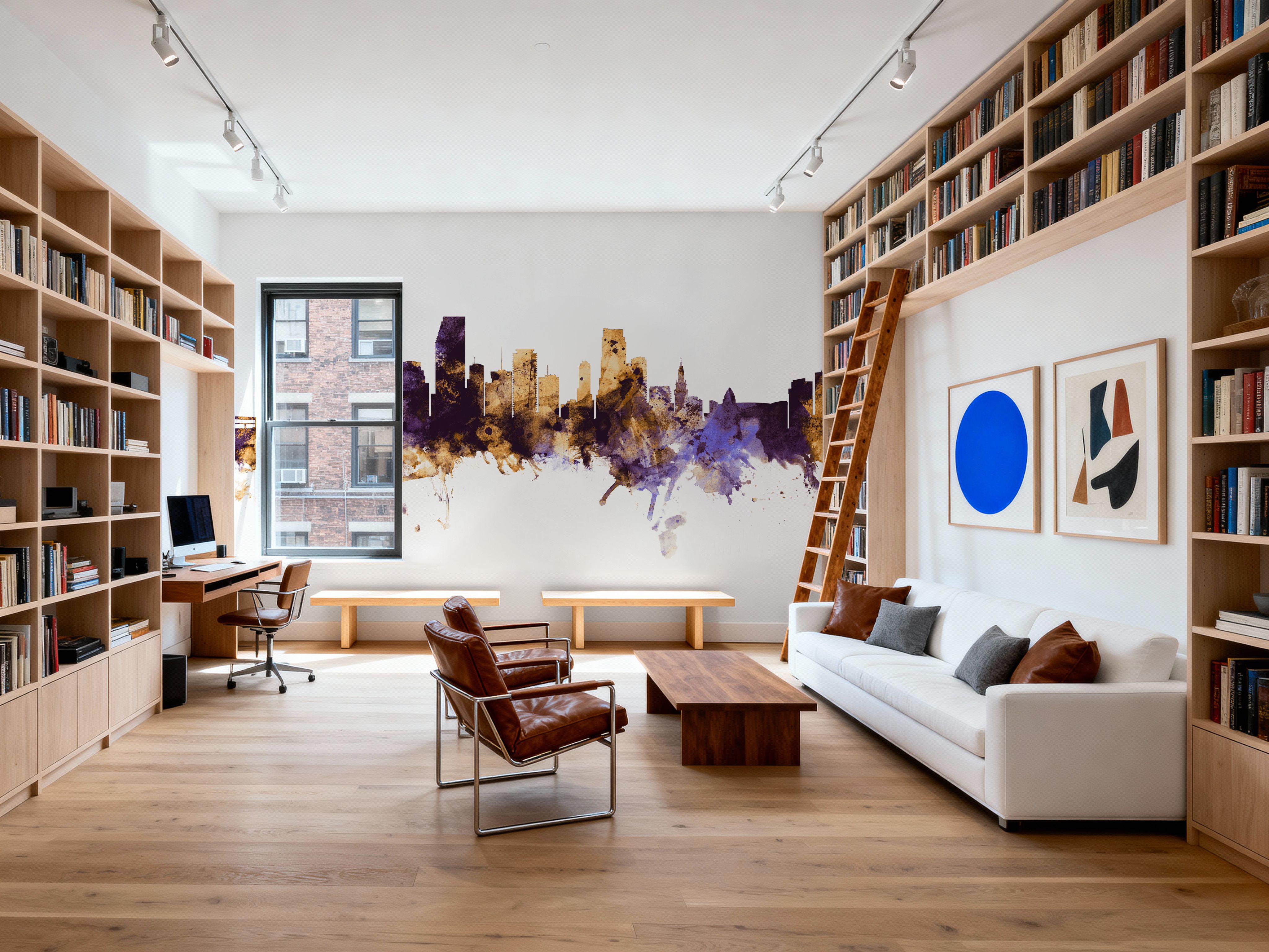 Miami Florida Skyline Purple & Gold