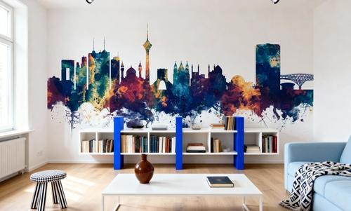 Tehran Iran Skyline Blue & Bronze