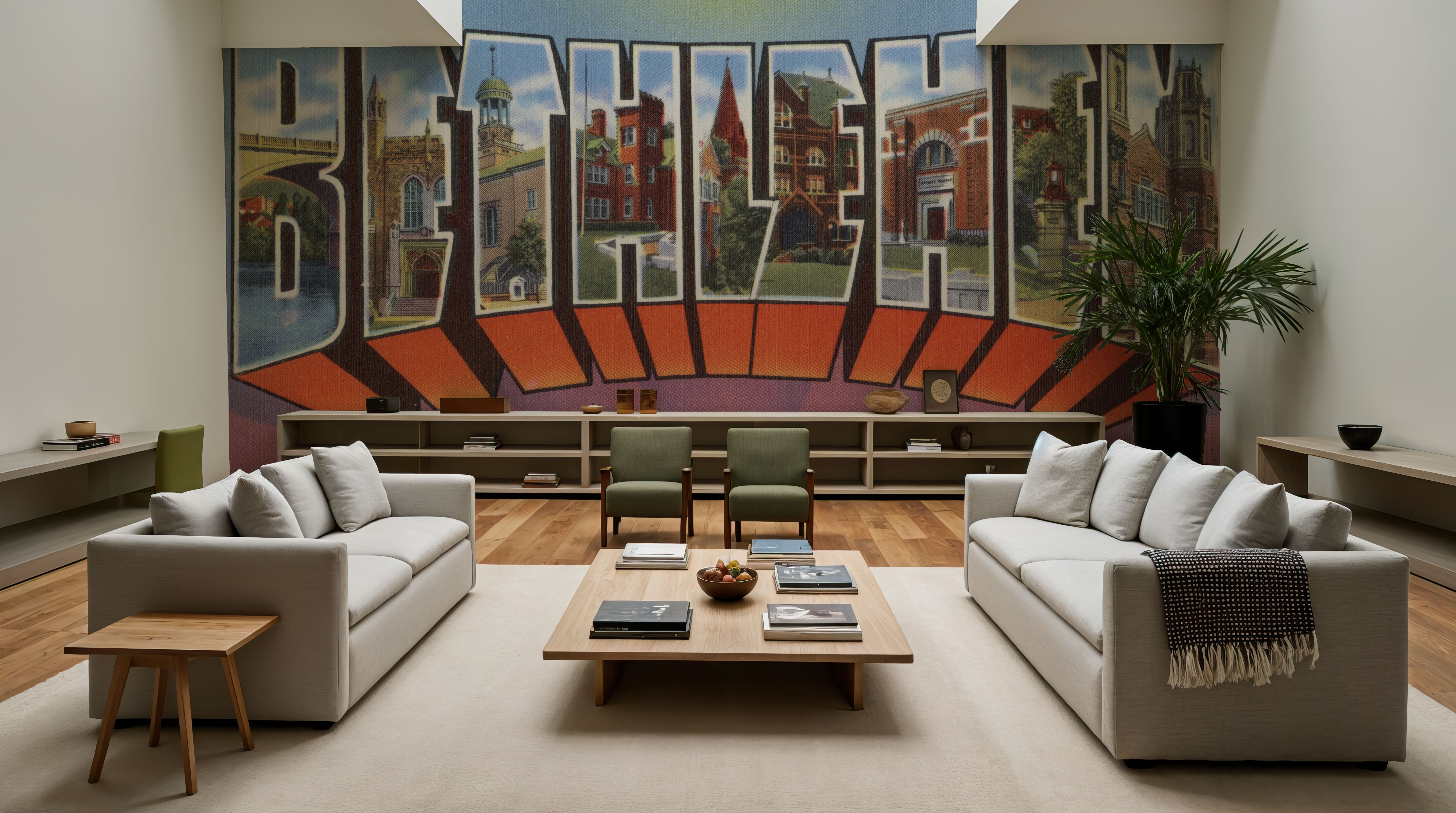 Greetings from Bethlehem - Screenprint Postcard, Wallpaper