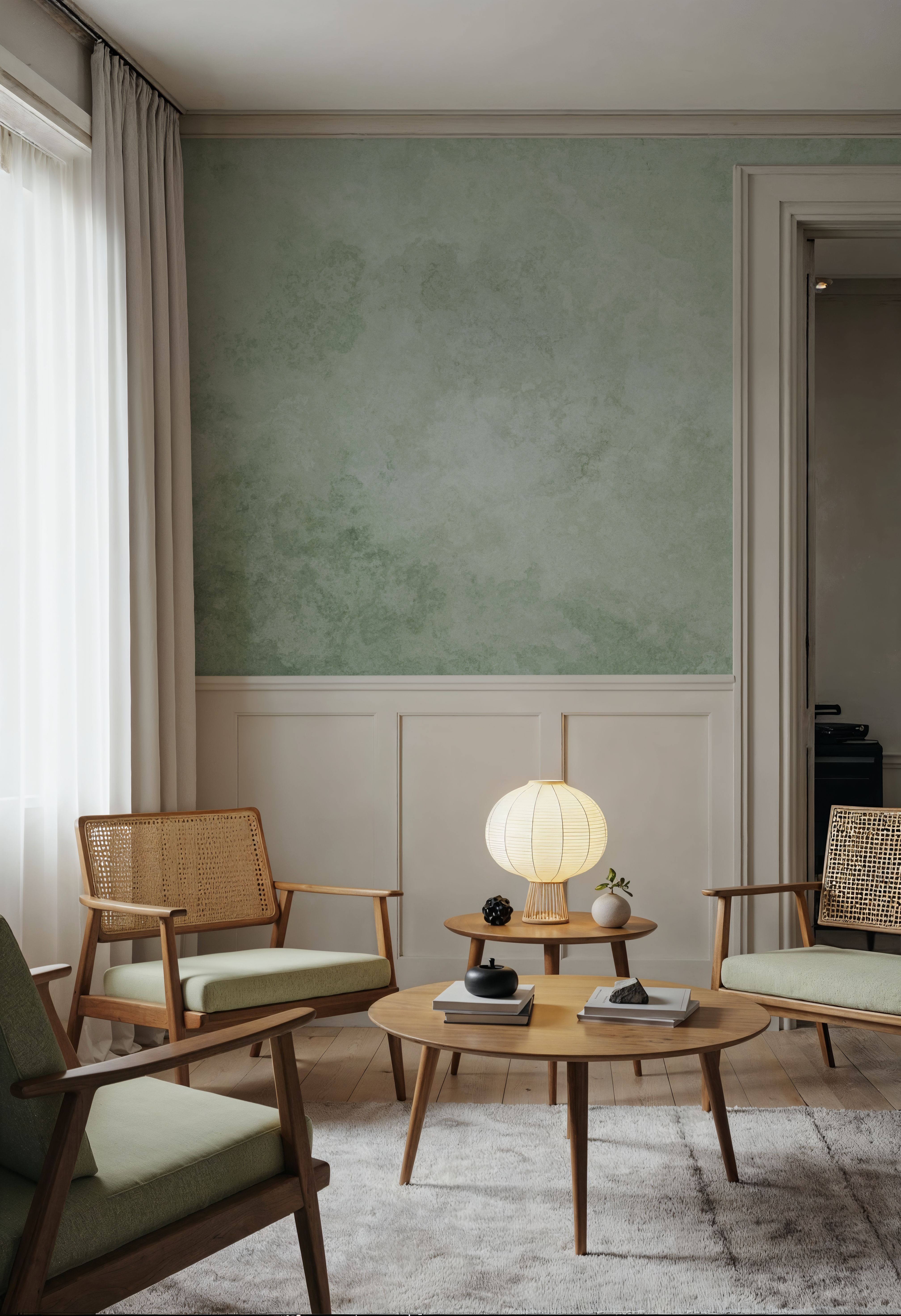 Subtle Plaster Wall, Light Green