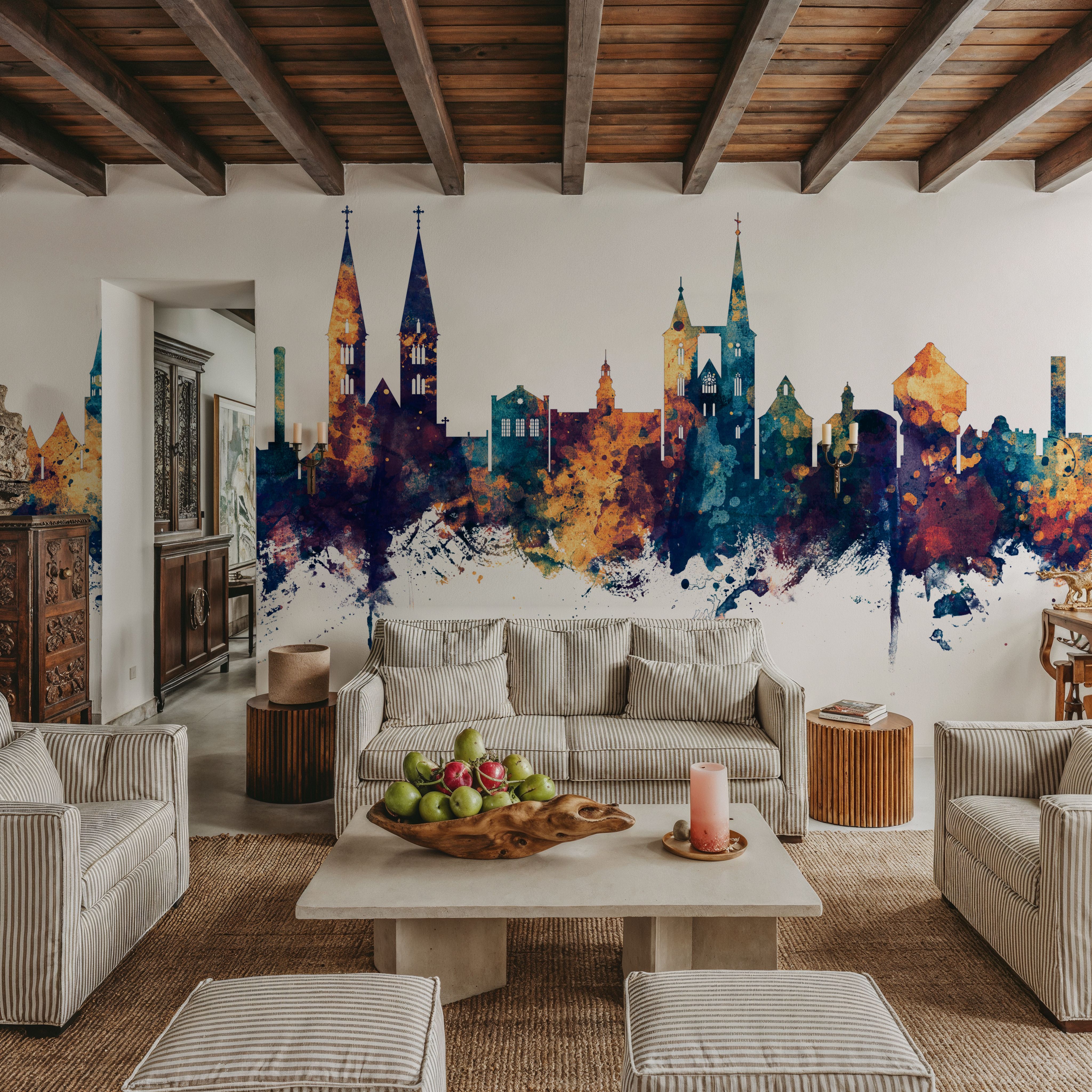 Halberstadt Germany Skyline Blue & Bronze