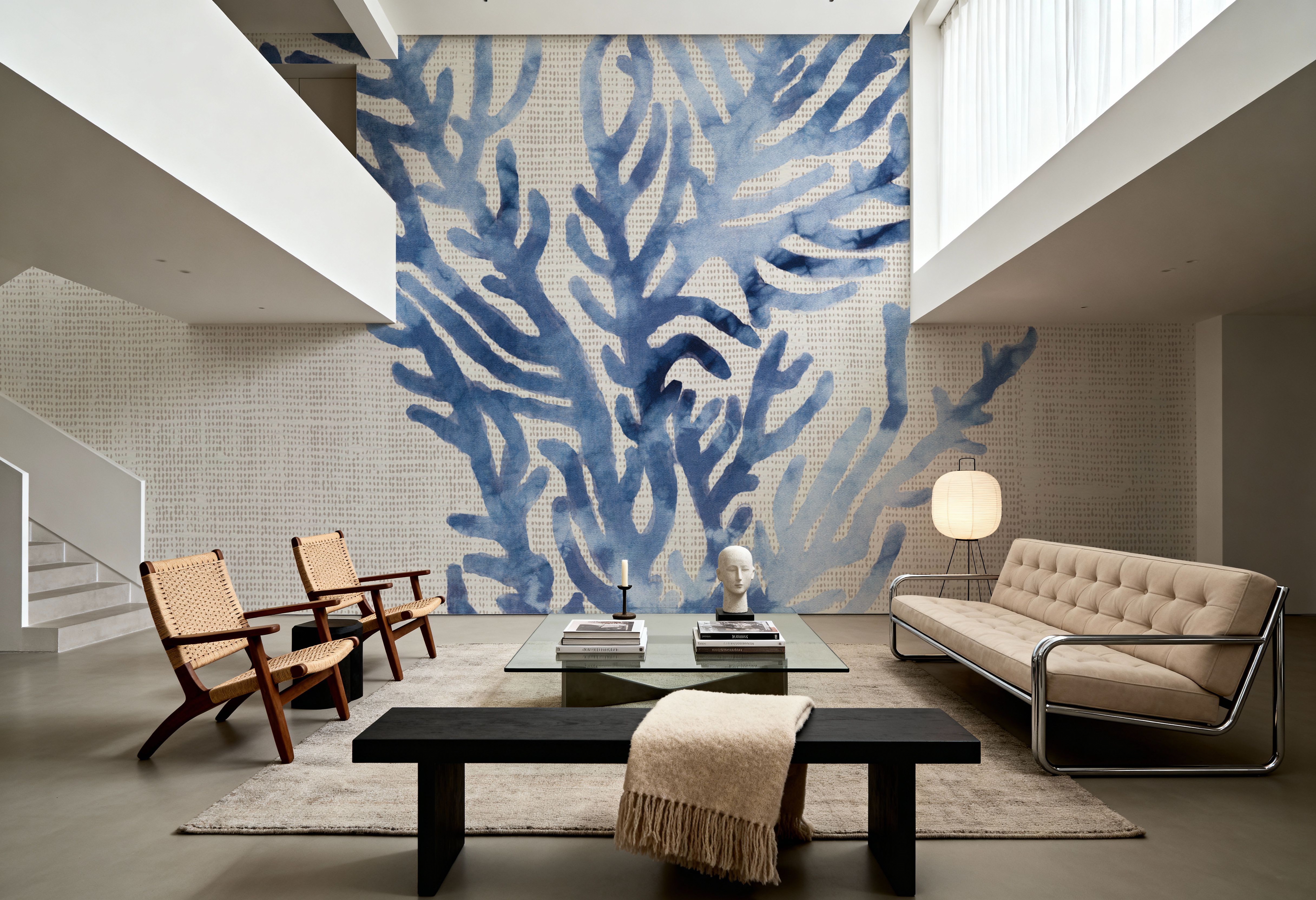 Shibori Coral I on Linen, Tapet