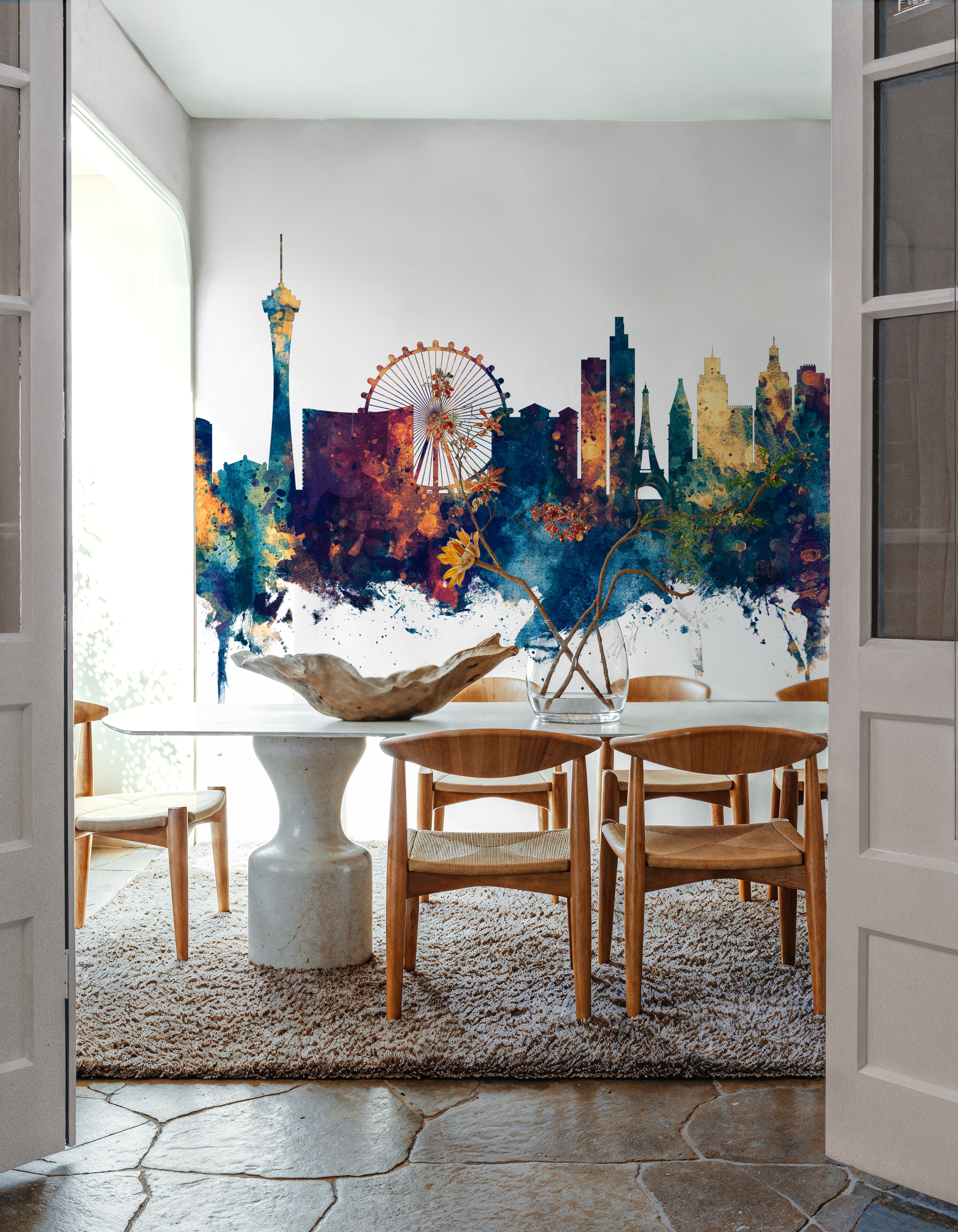 Las Vegas Nevada Skyline Blue & Bronze