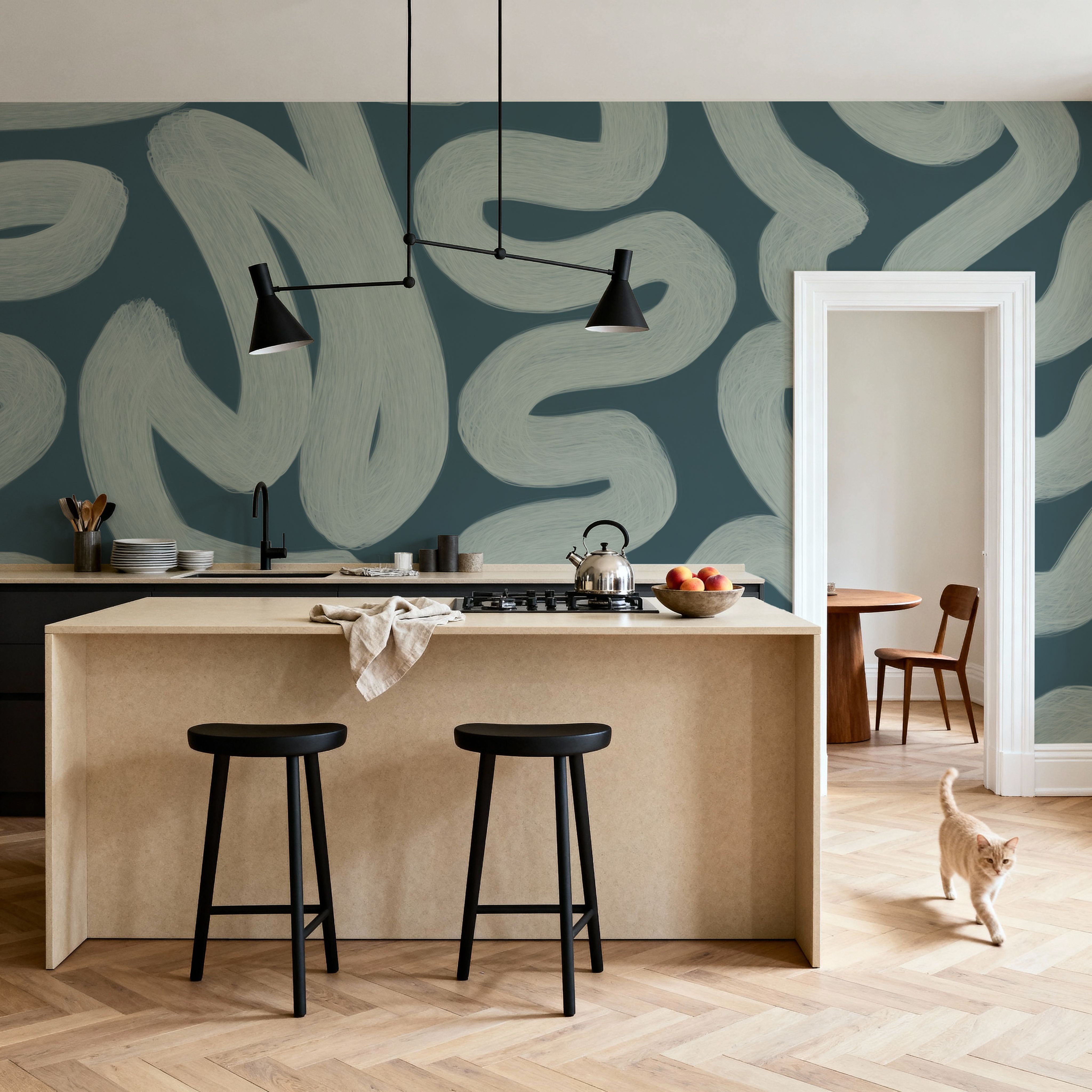 Modern Abstract, Teal