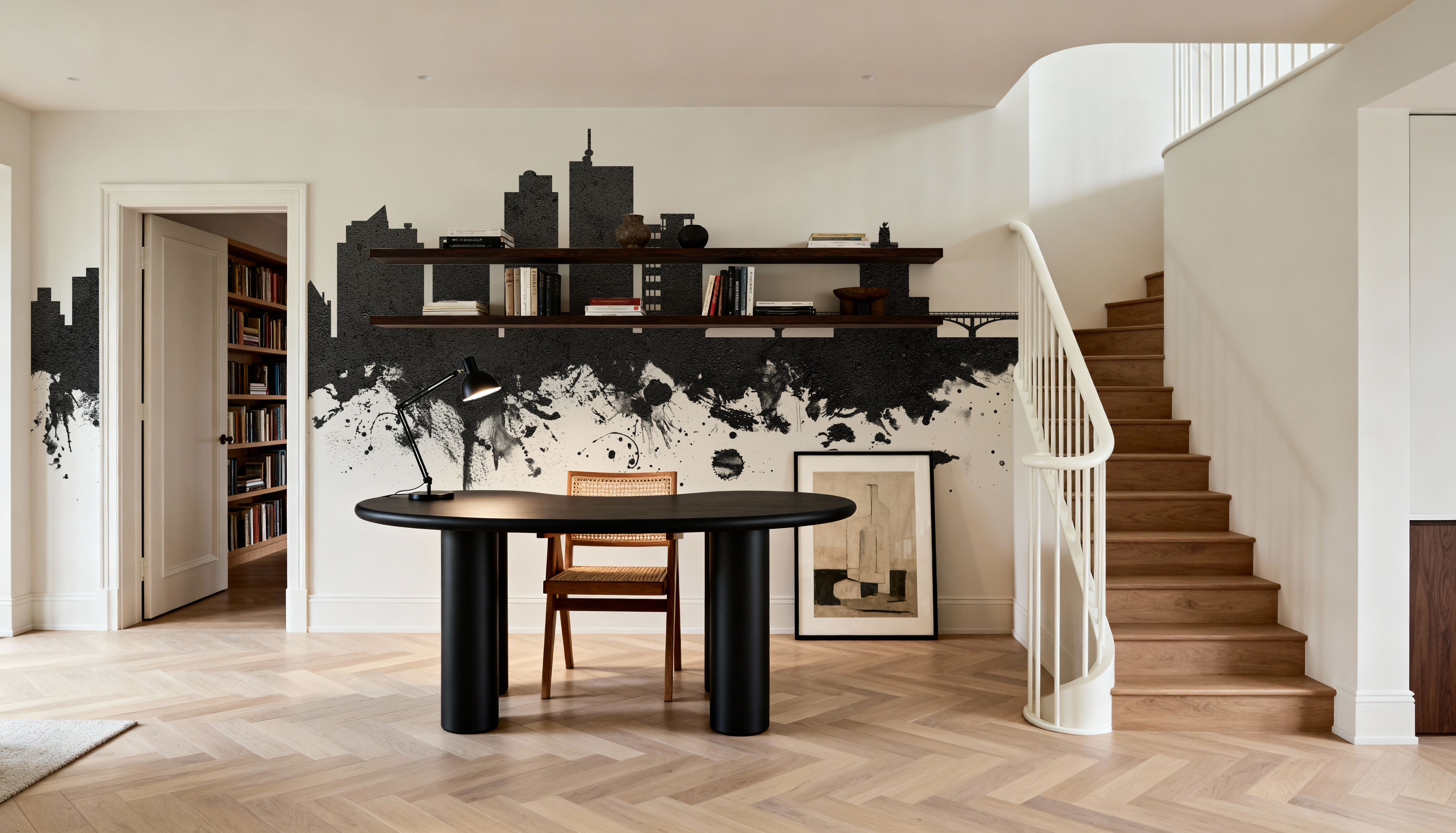 Cedar Rapids Iowa Skyline Black & White