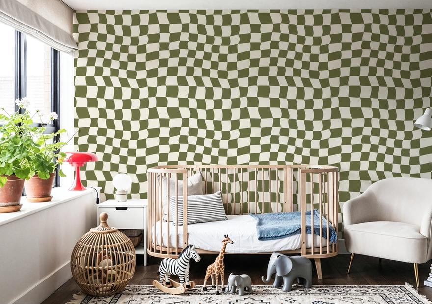 Warped Checkerboard, Olive