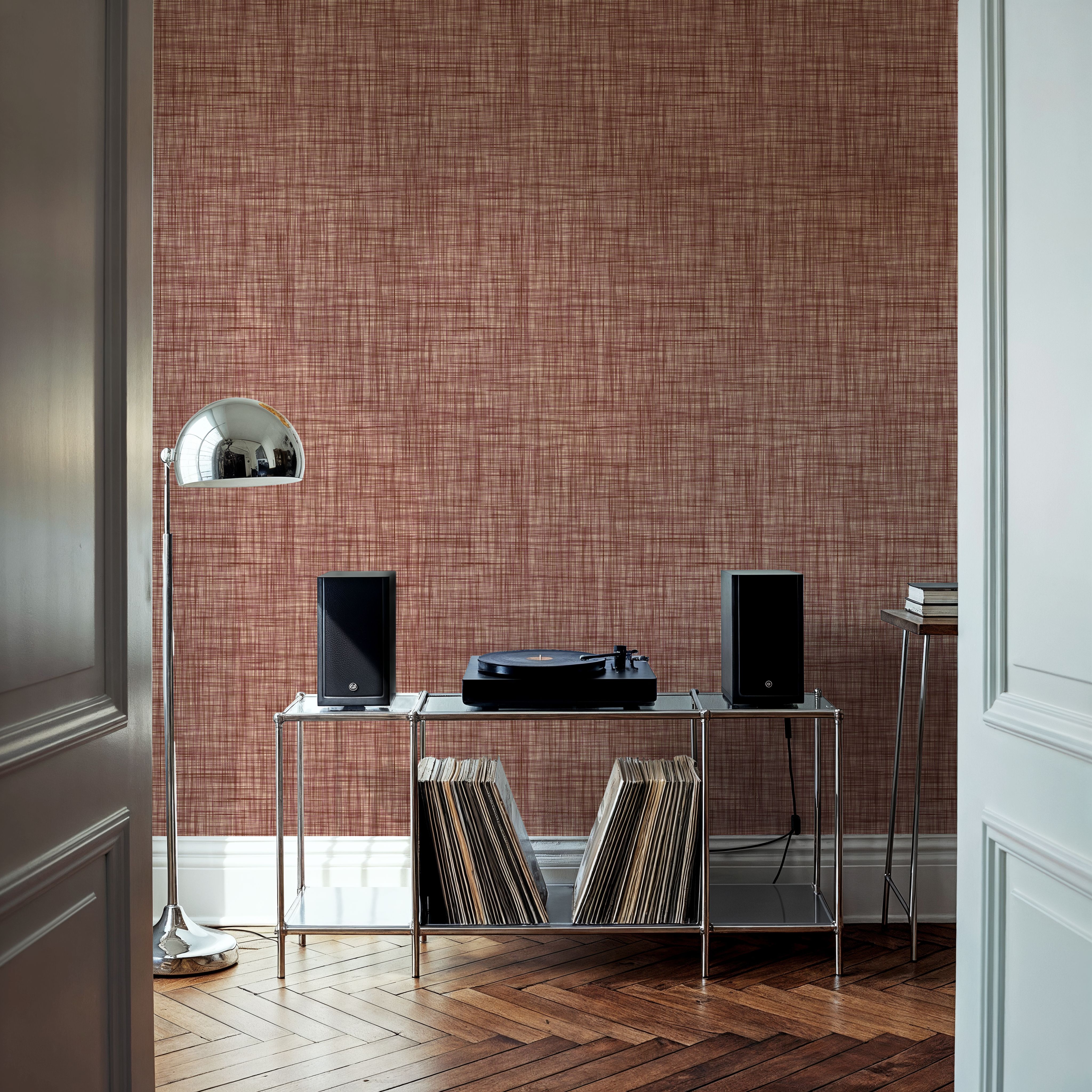 Mottled Linen Effect, Wine, Behang