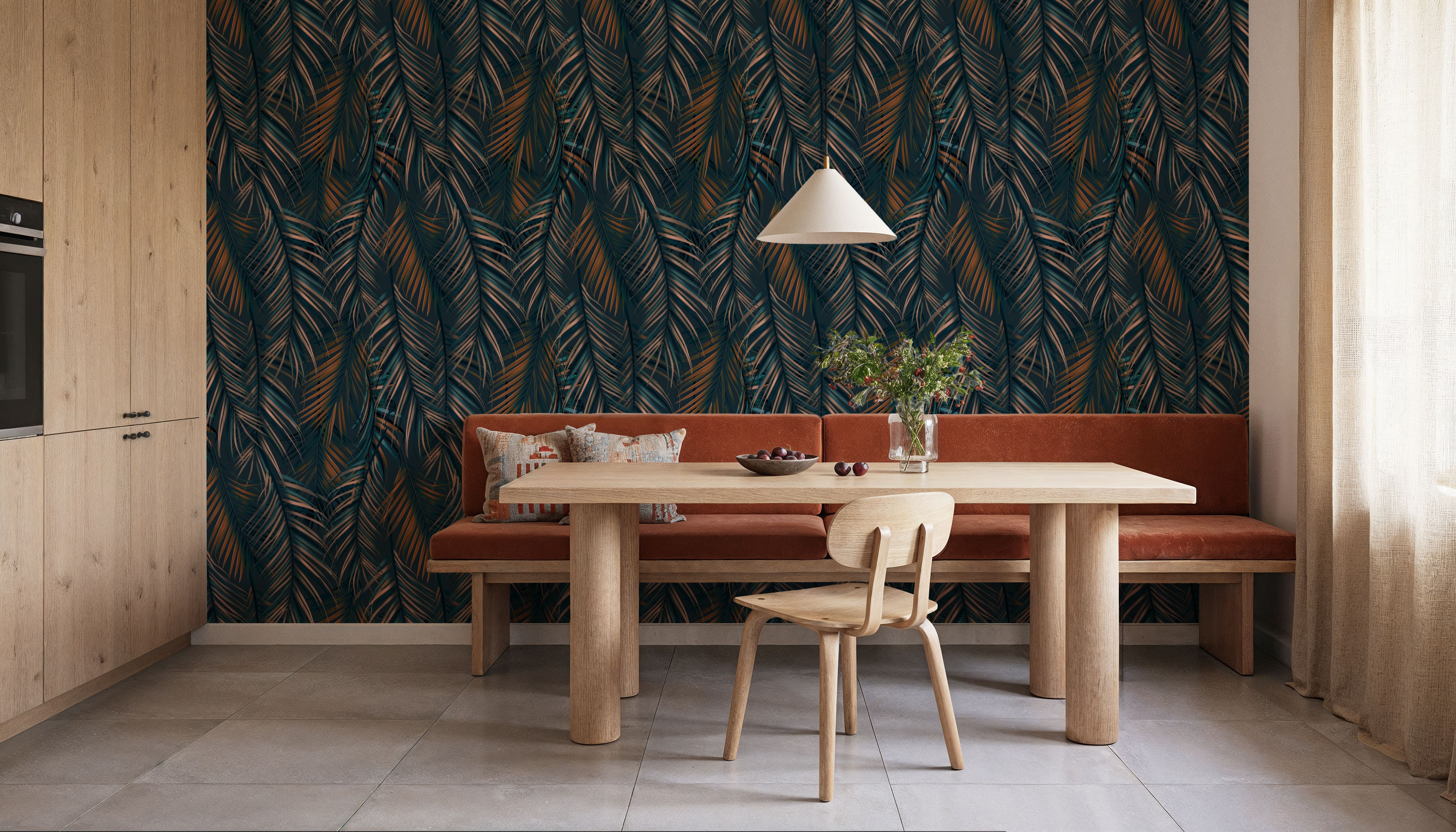 Swaying Palm Leaves, Teal