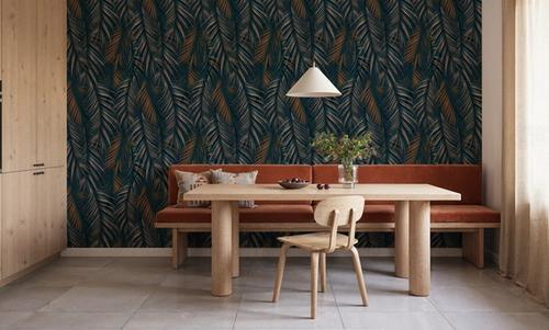 Swaying Palm Leaves, Teal