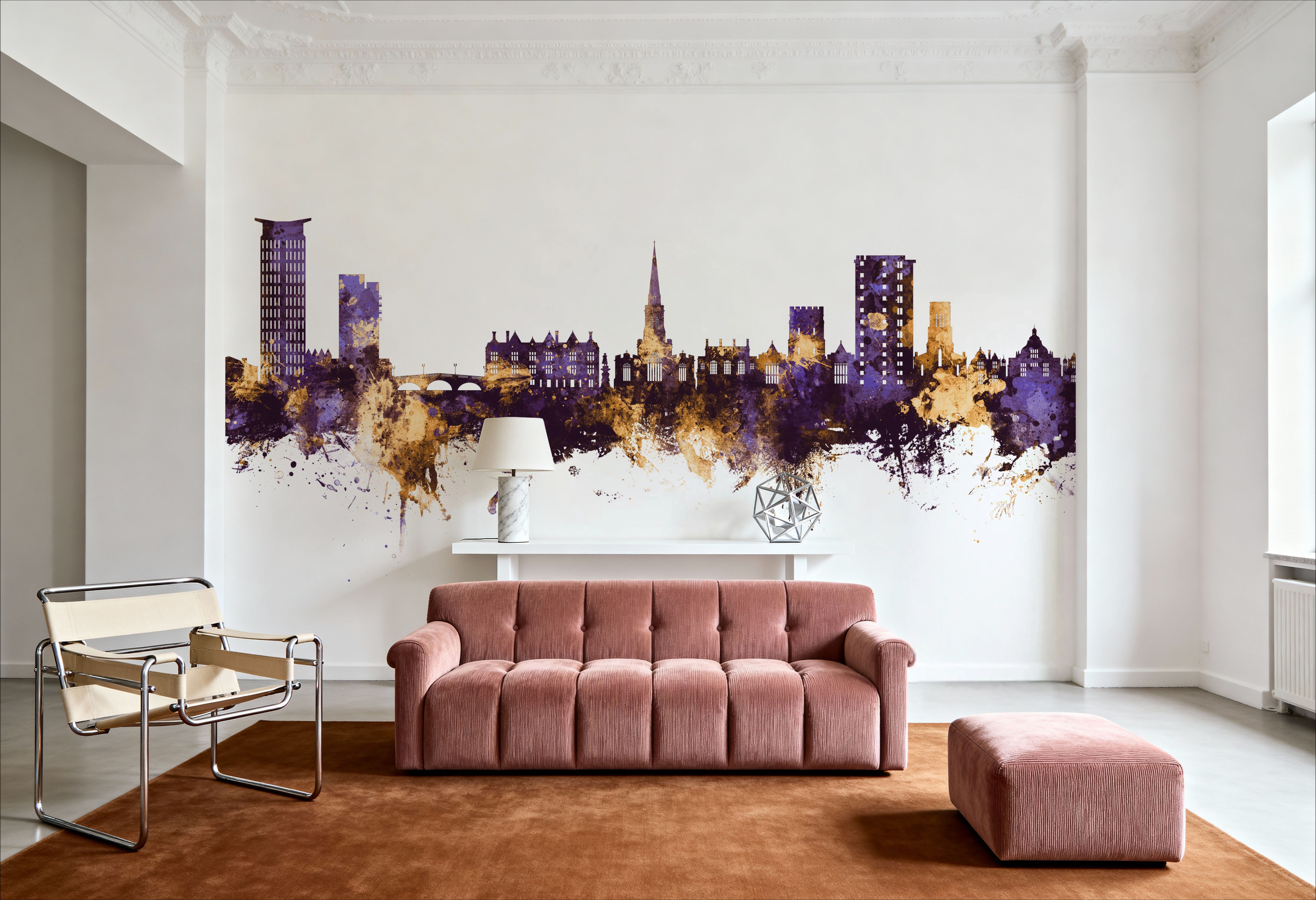 Bedford England Skyline Purple & Gold