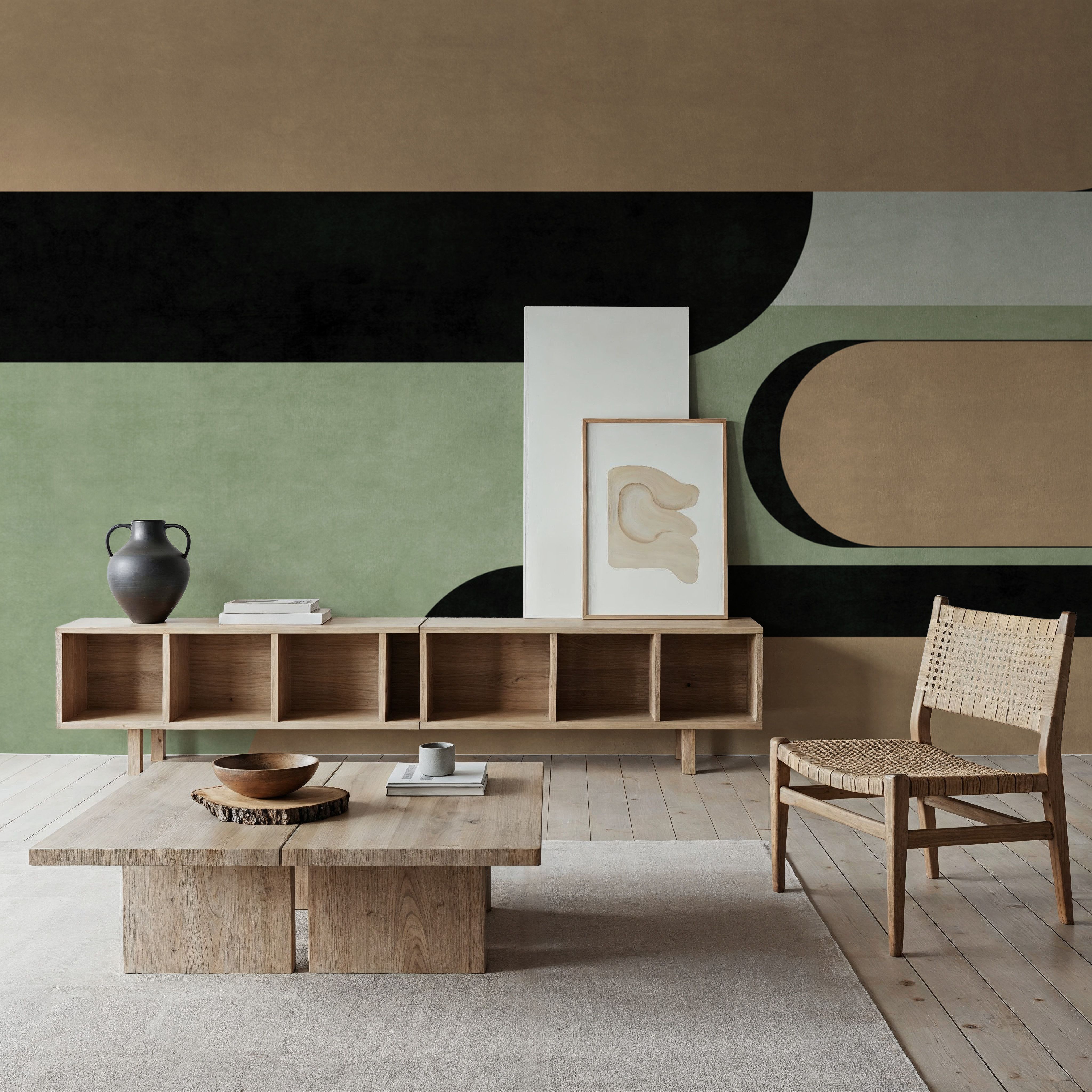 Modern Elements, Beige & Green