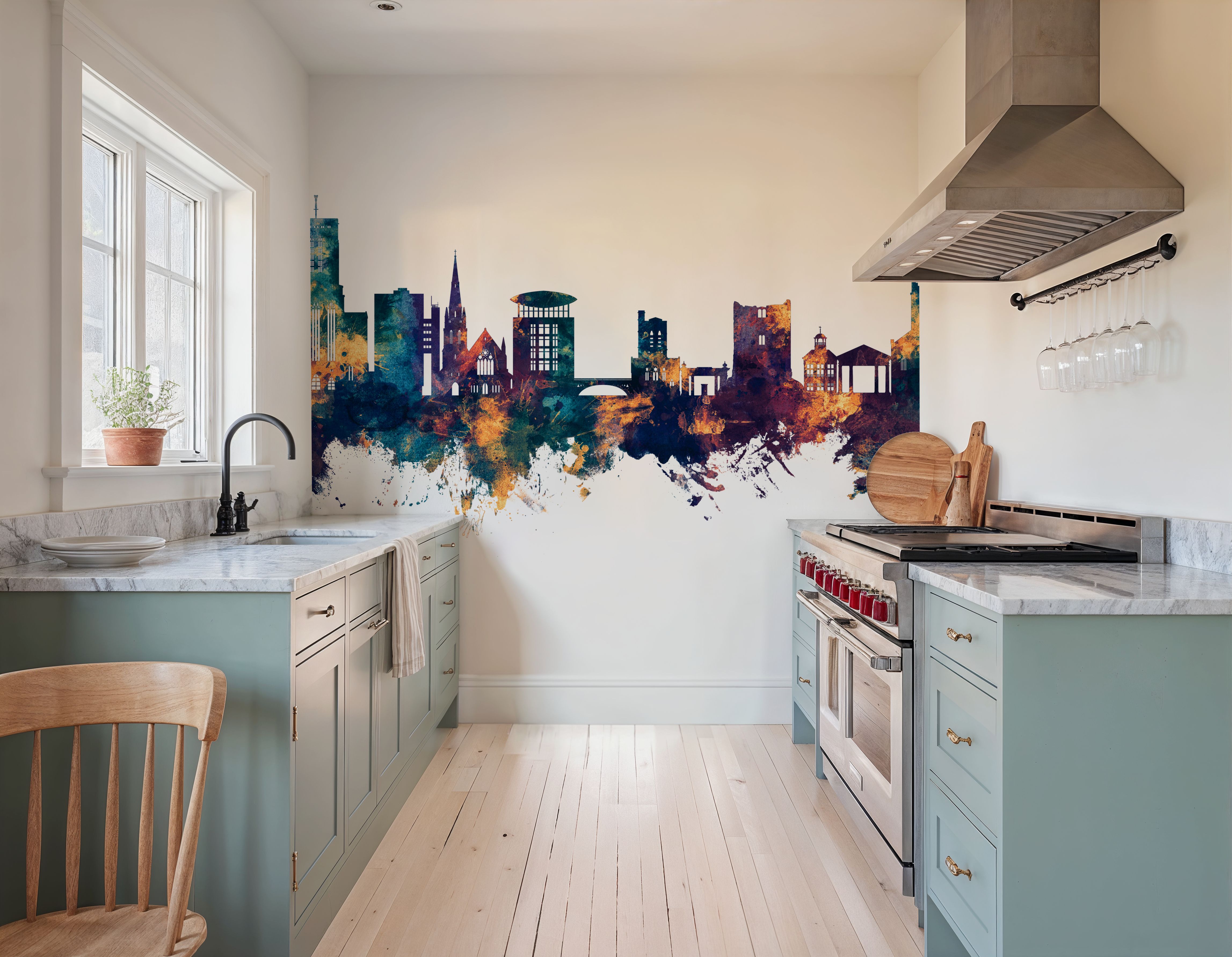 Guildford England Skyline Blue & Bronze