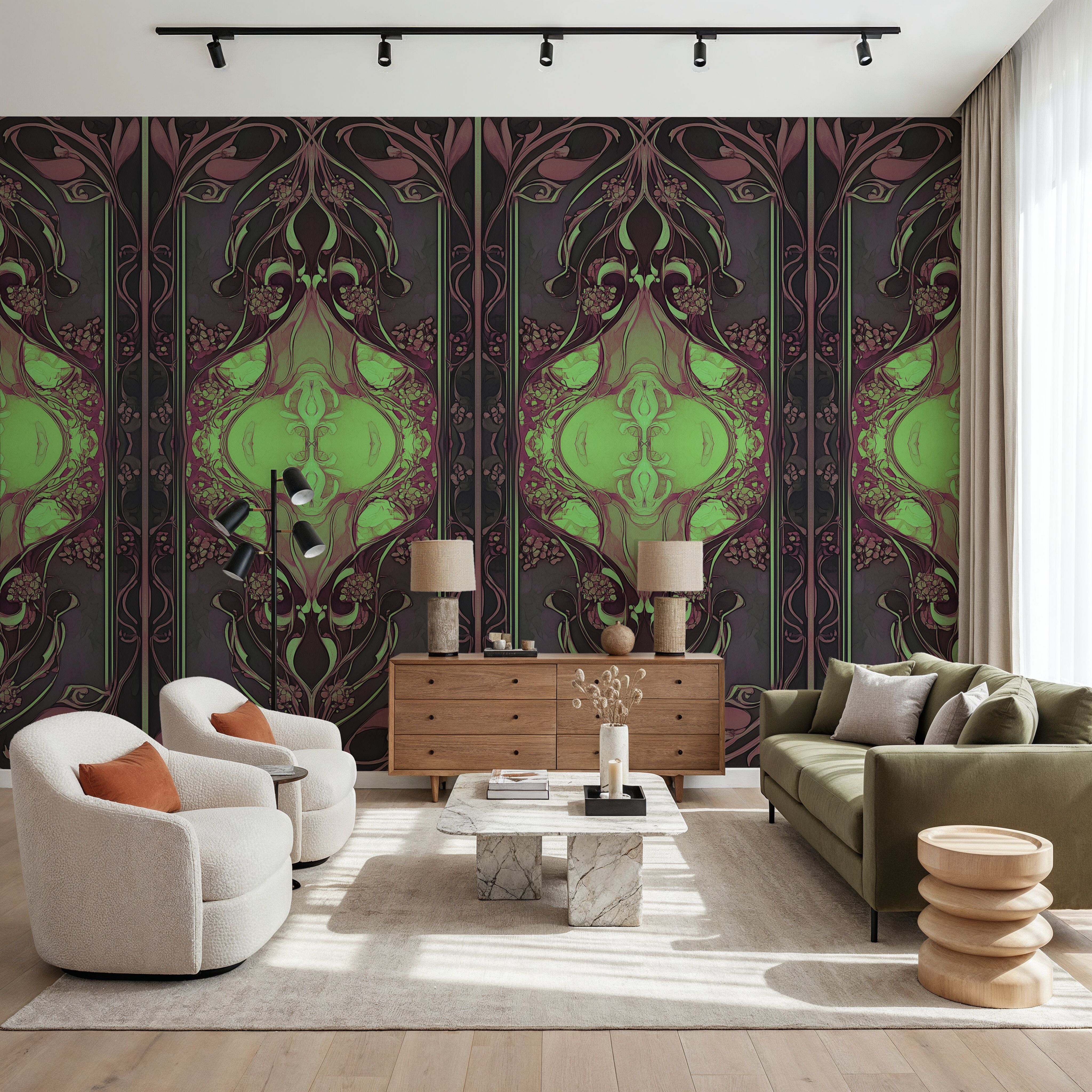 Art Noveau I Pinkgreen