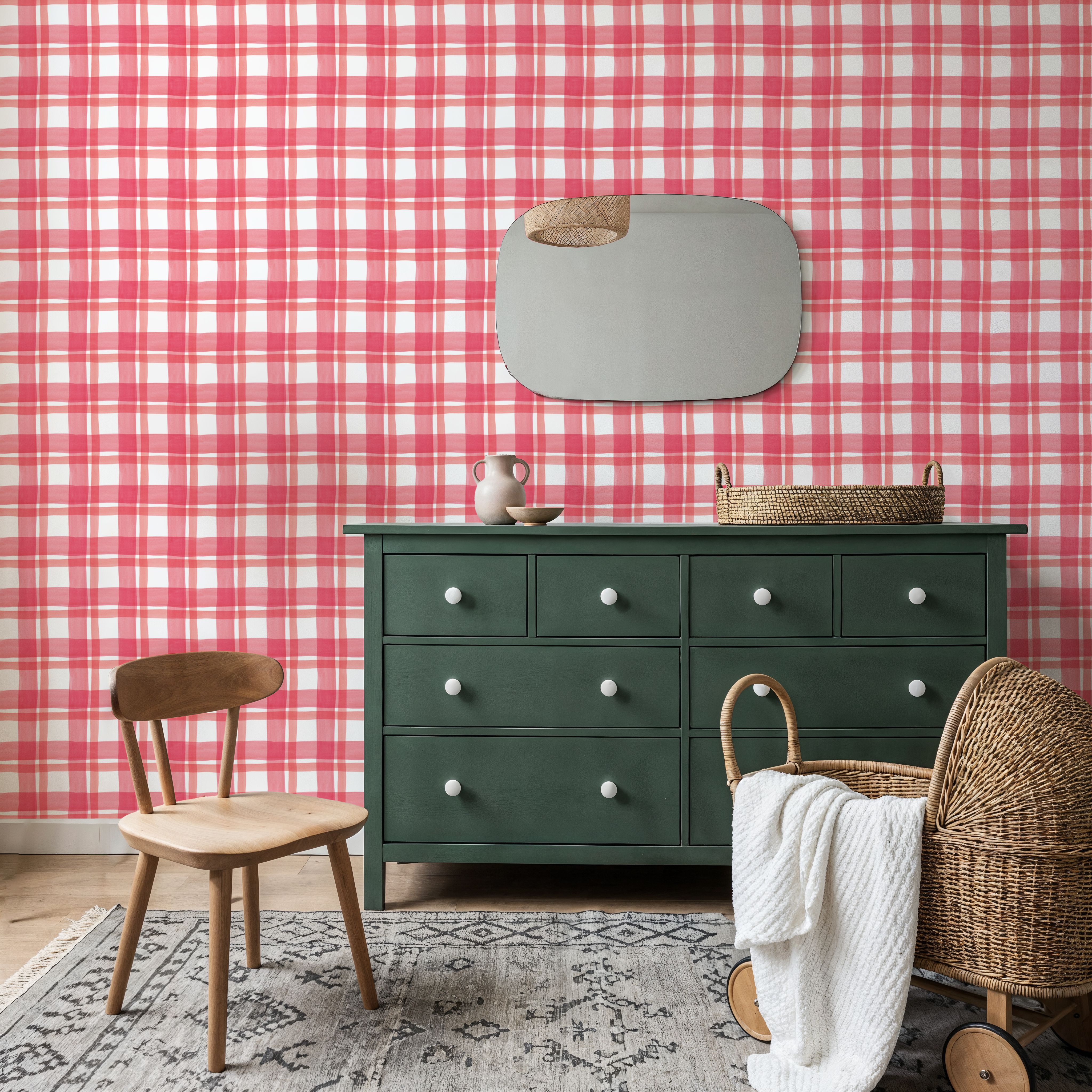 Summer Plaid Red, Wallpaper