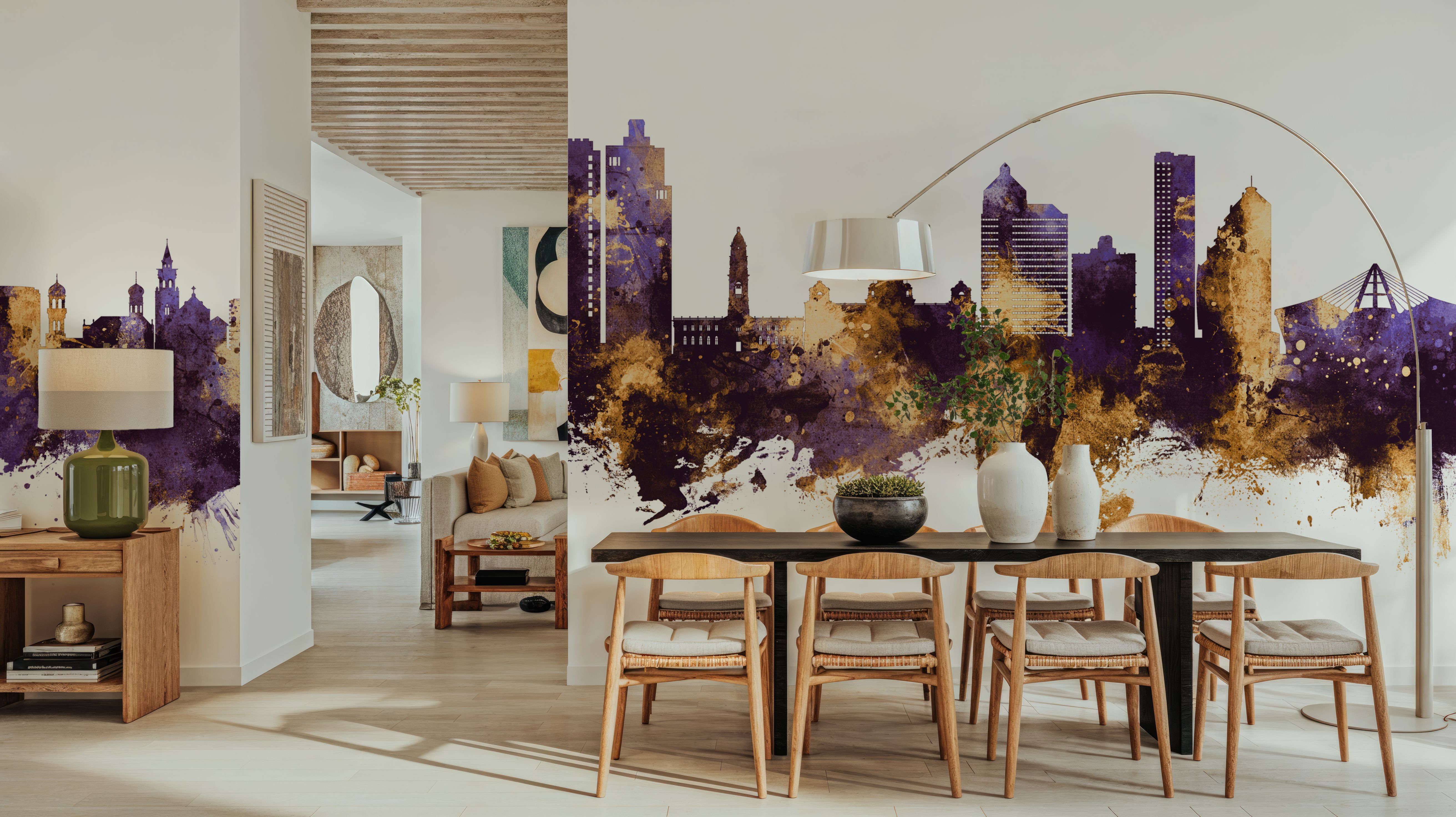 Durban South Africa Skyline Purple & Gold