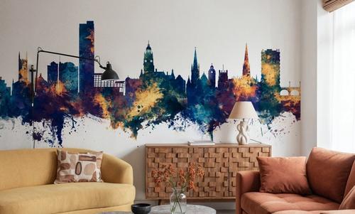 Sheffield England Skyline Blue & Bronze