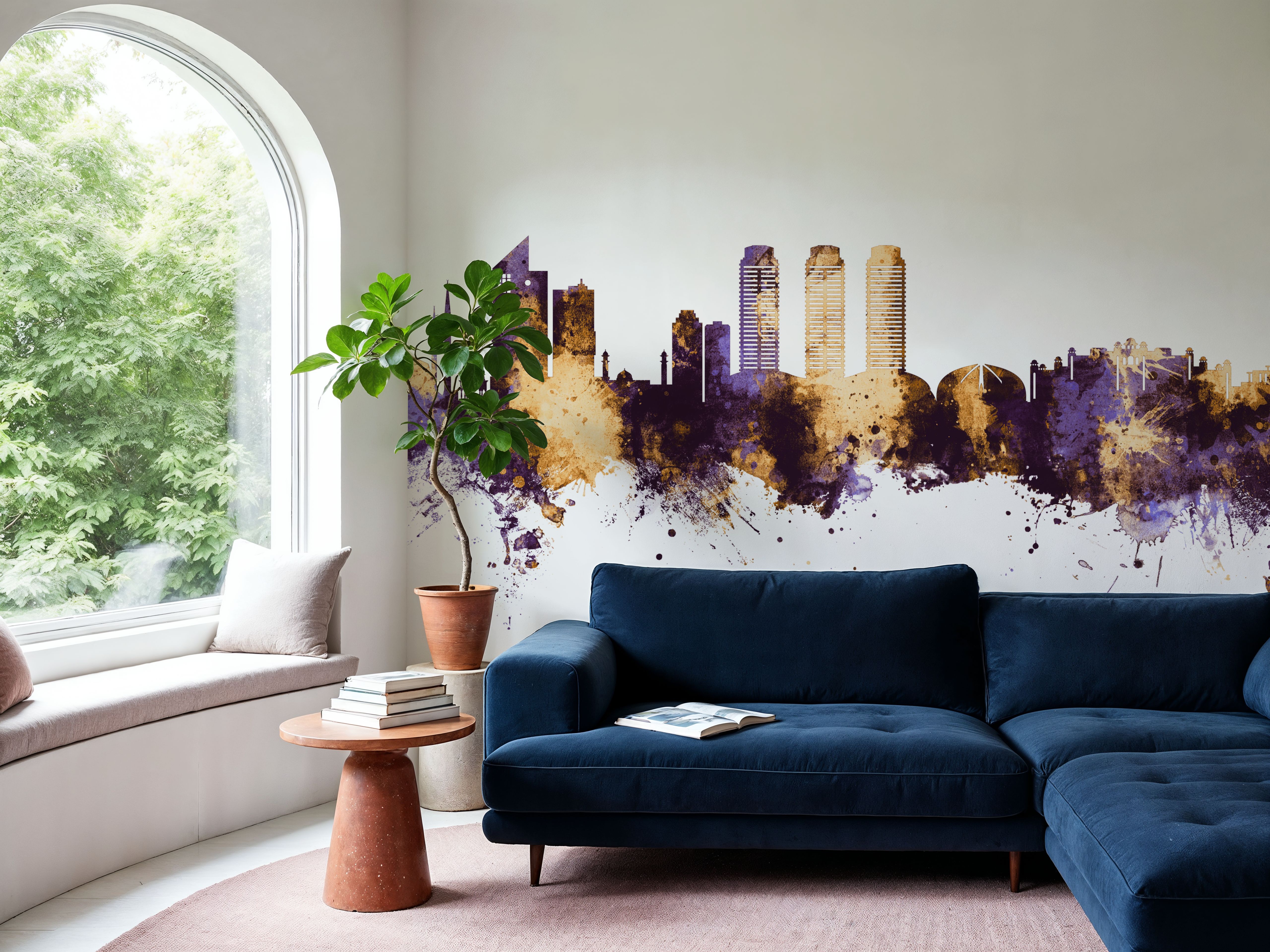 Islamabad Pakistan Skyline Purple & Gold