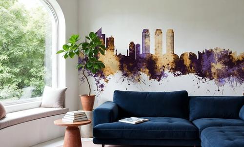 Islamabad Pakistan Skyline Purple & Gold