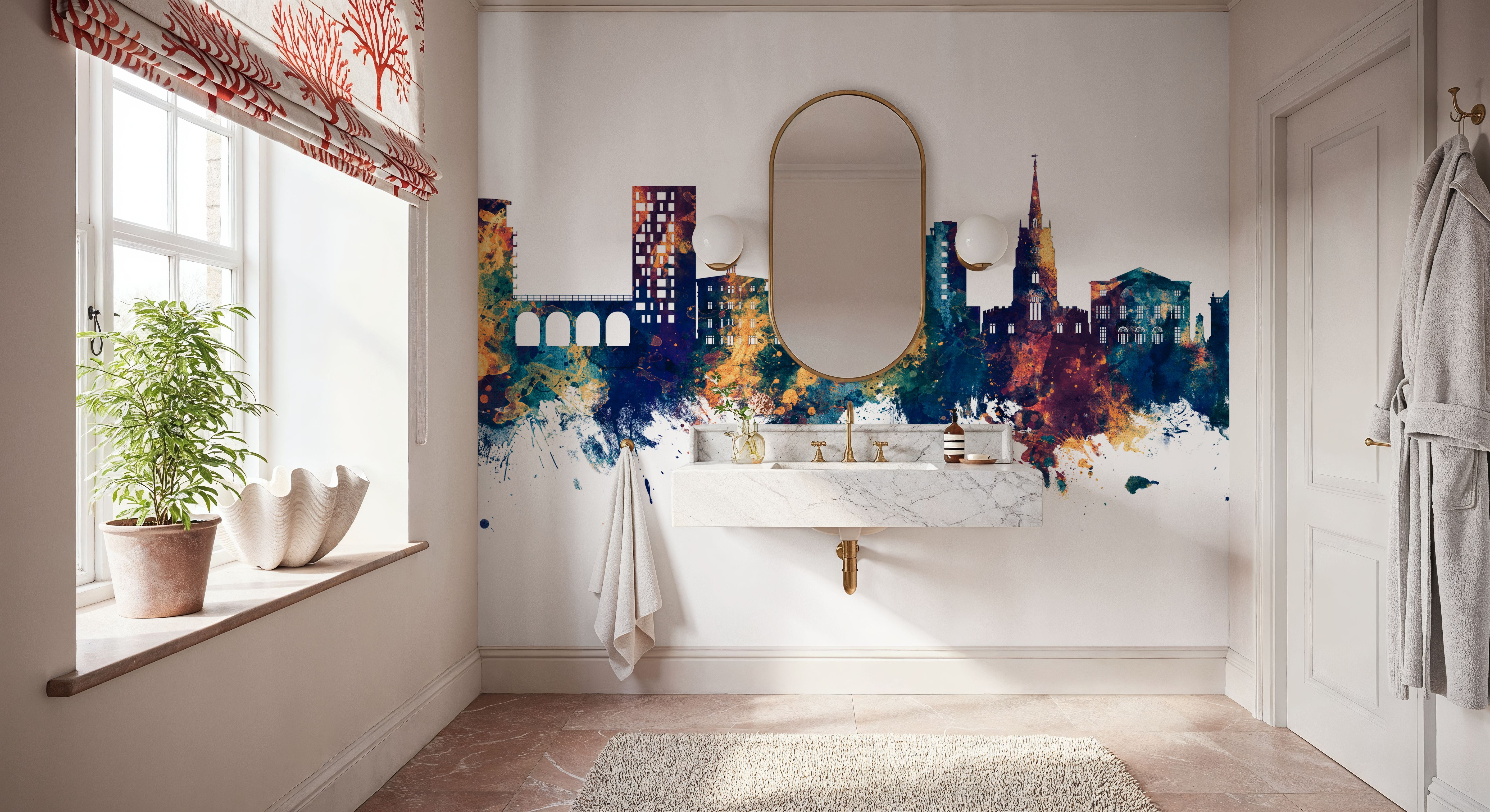 Chelmsford England Skyline Blue & Bronze