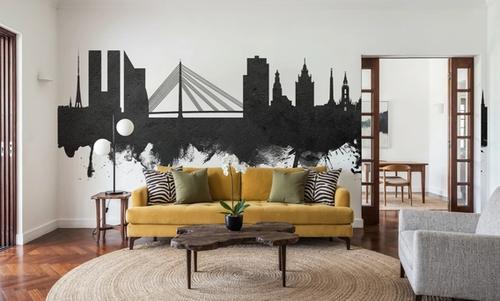 Riga Latvia Skyline Black & White