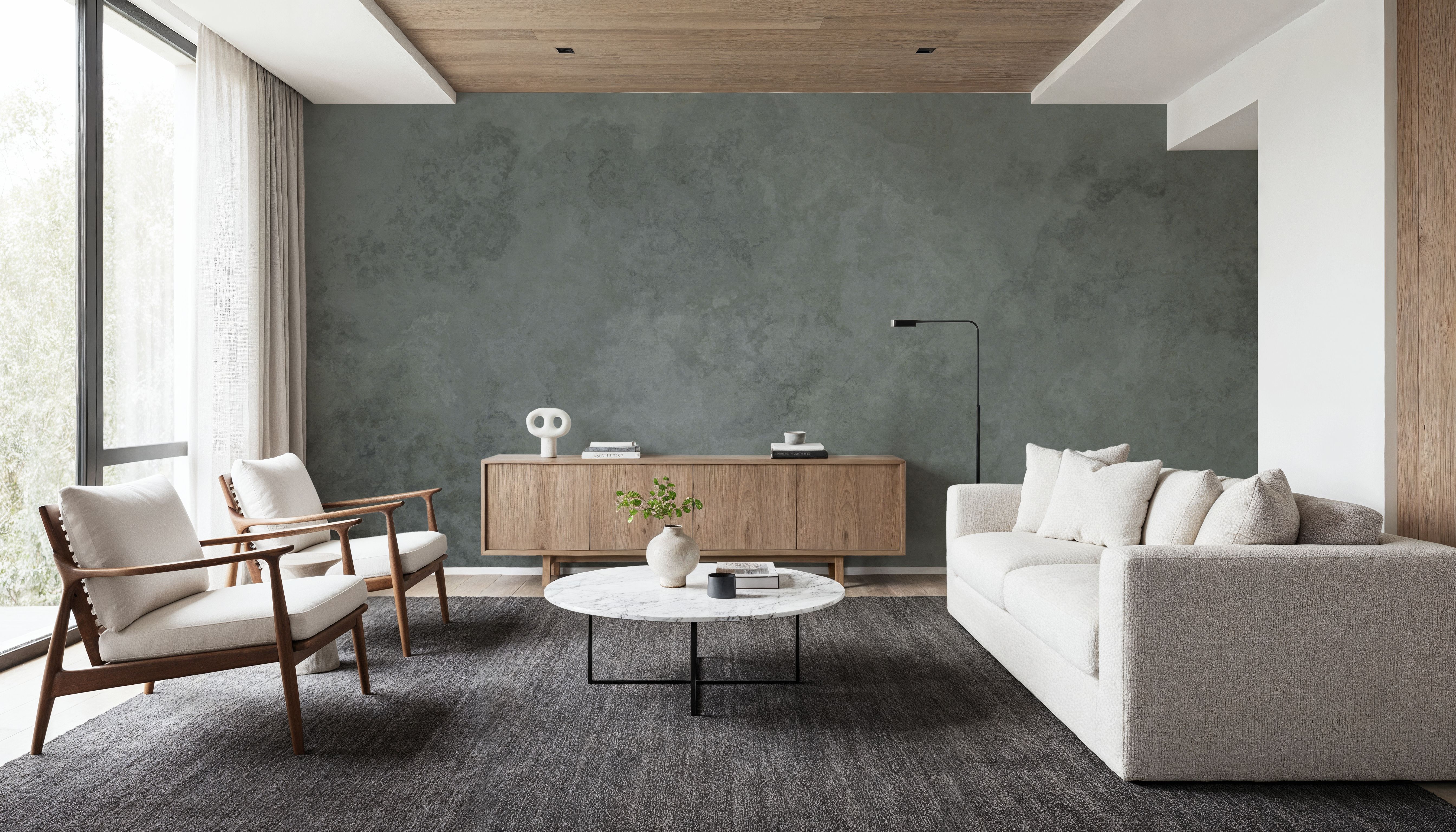 Subtle Plaster Wall, Dark Green