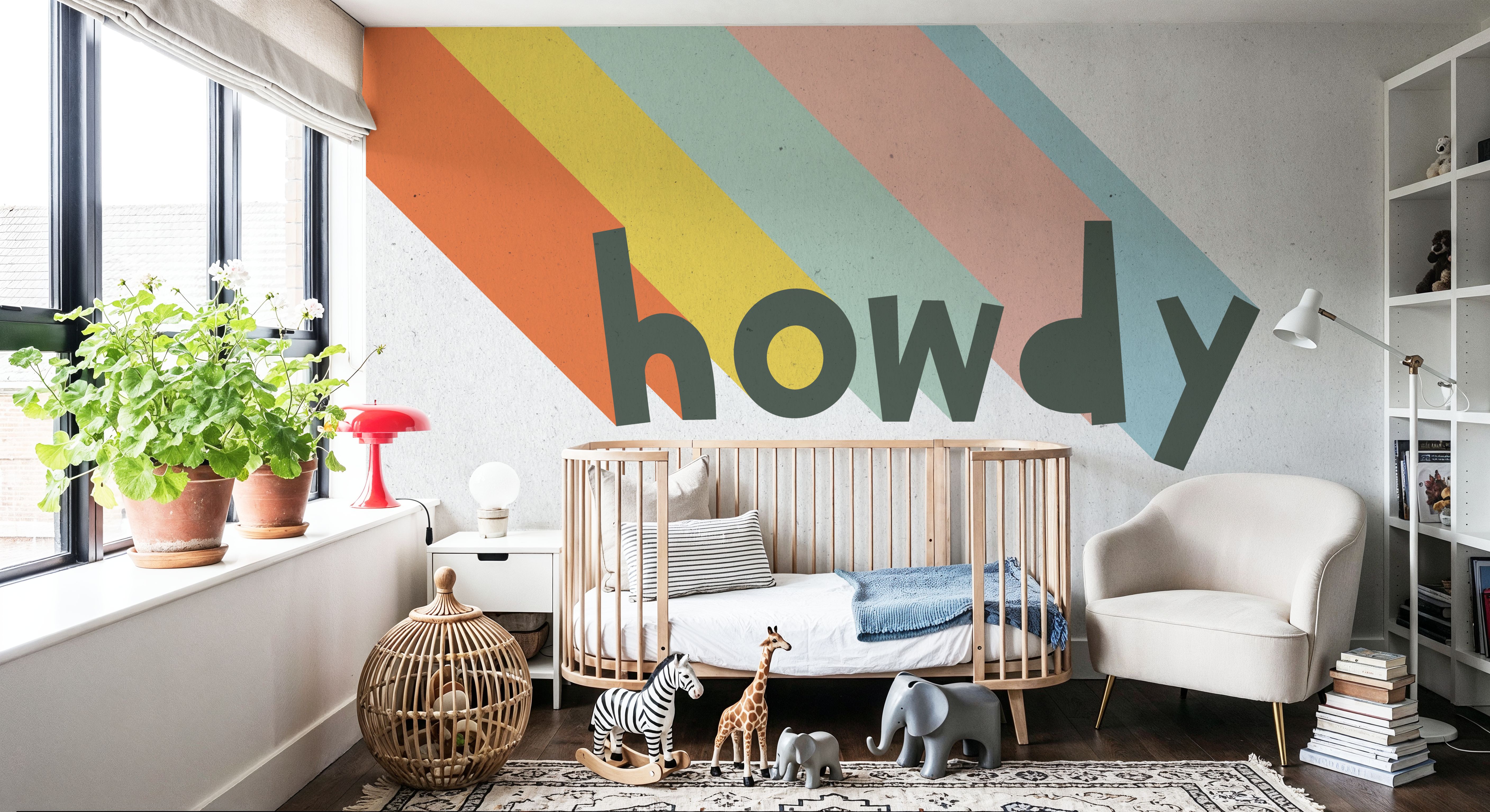 Wall Mural - Howdy Rainbow - Living room - Wallism US - Premium, Textured or Peel & Stick