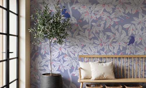 Cherry Tree Birds, Periwinkle