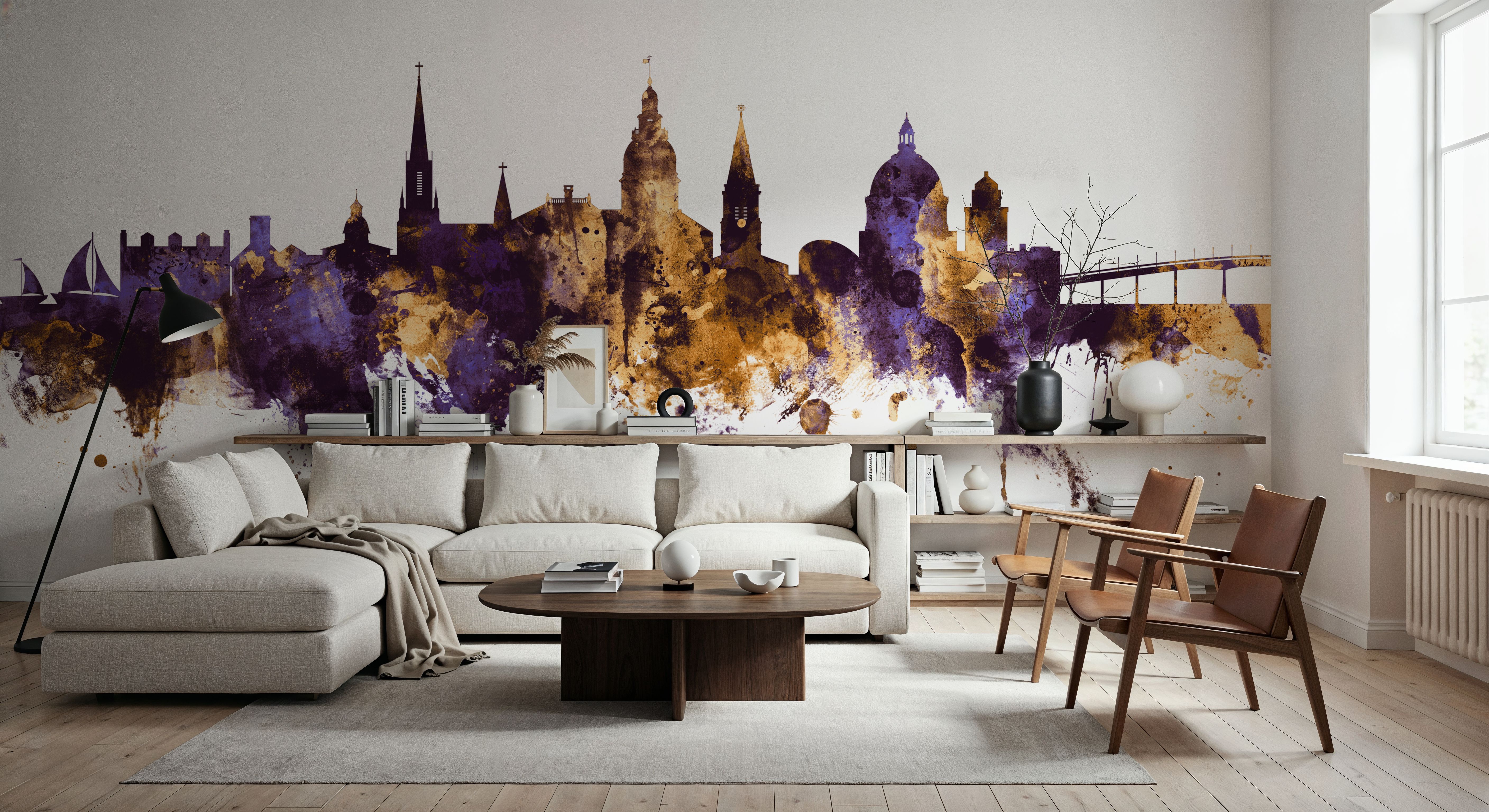 Annapolis Maryland Skyline Purple & Gold