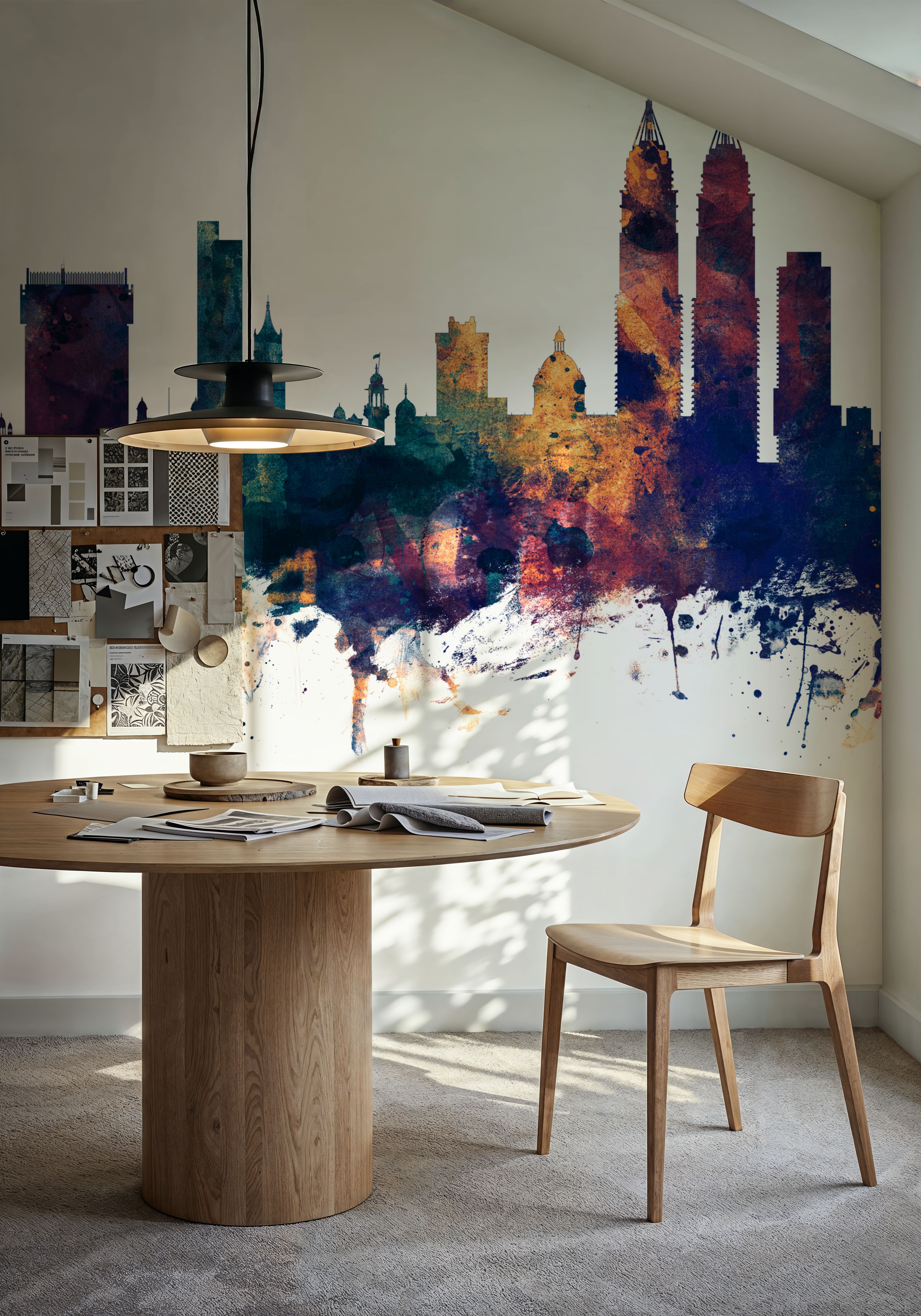 Mumbai Skyline India Bombay Blue & Bronze