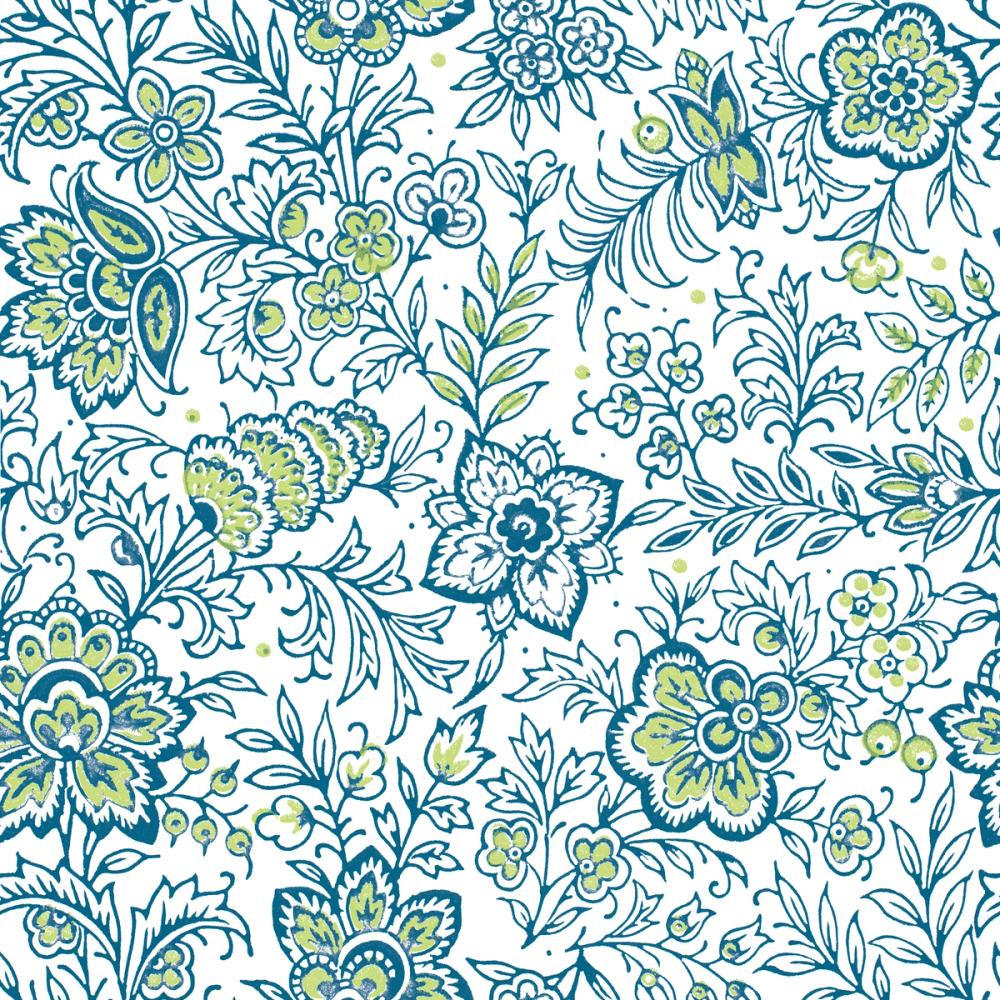 Kala Flowers Blue on White