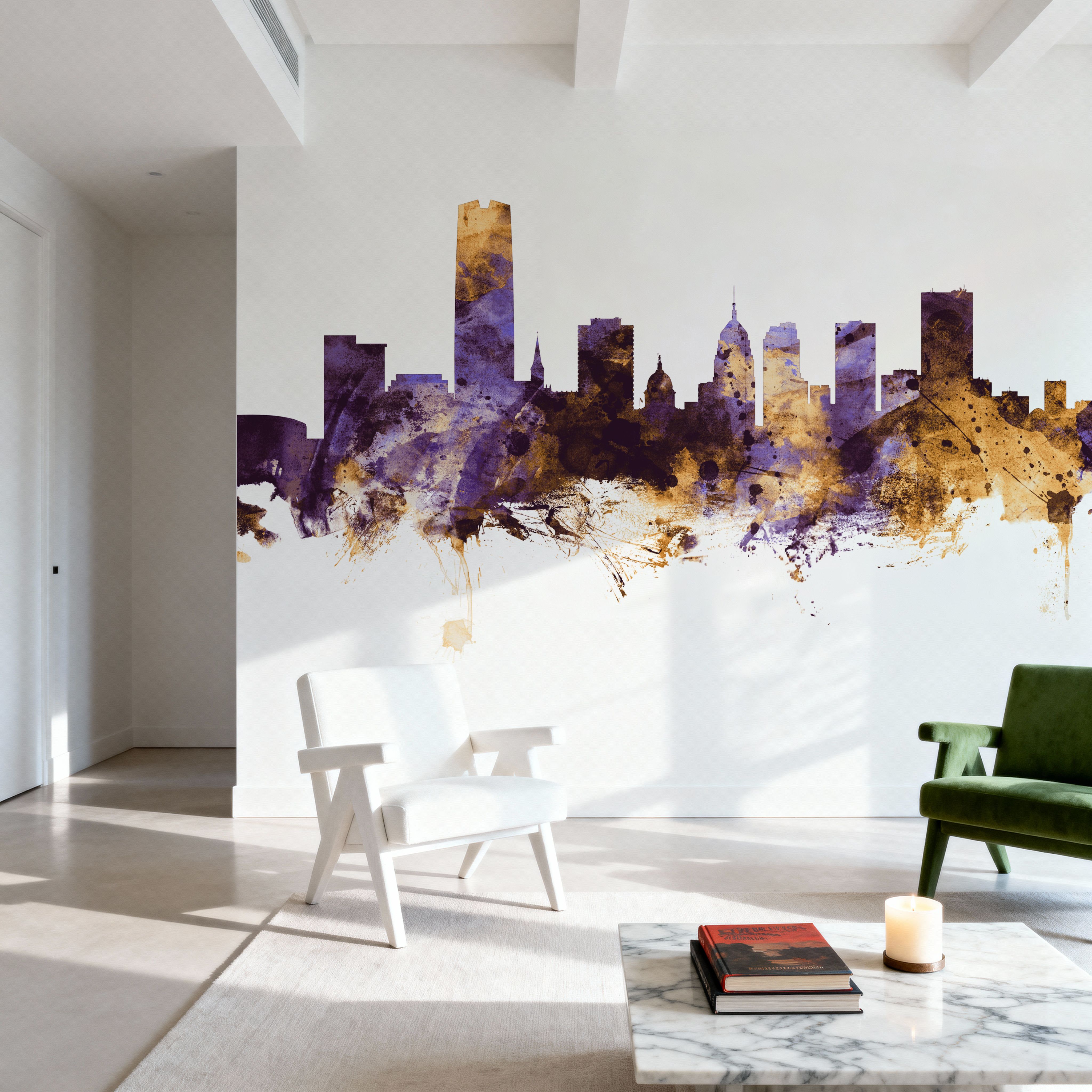 Oklahoma City Skyline Purple & Gold