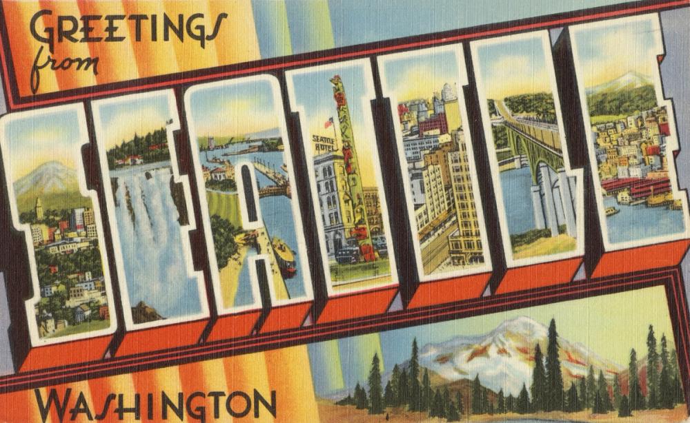 Greetings from Seattle - Screenprint Postcard